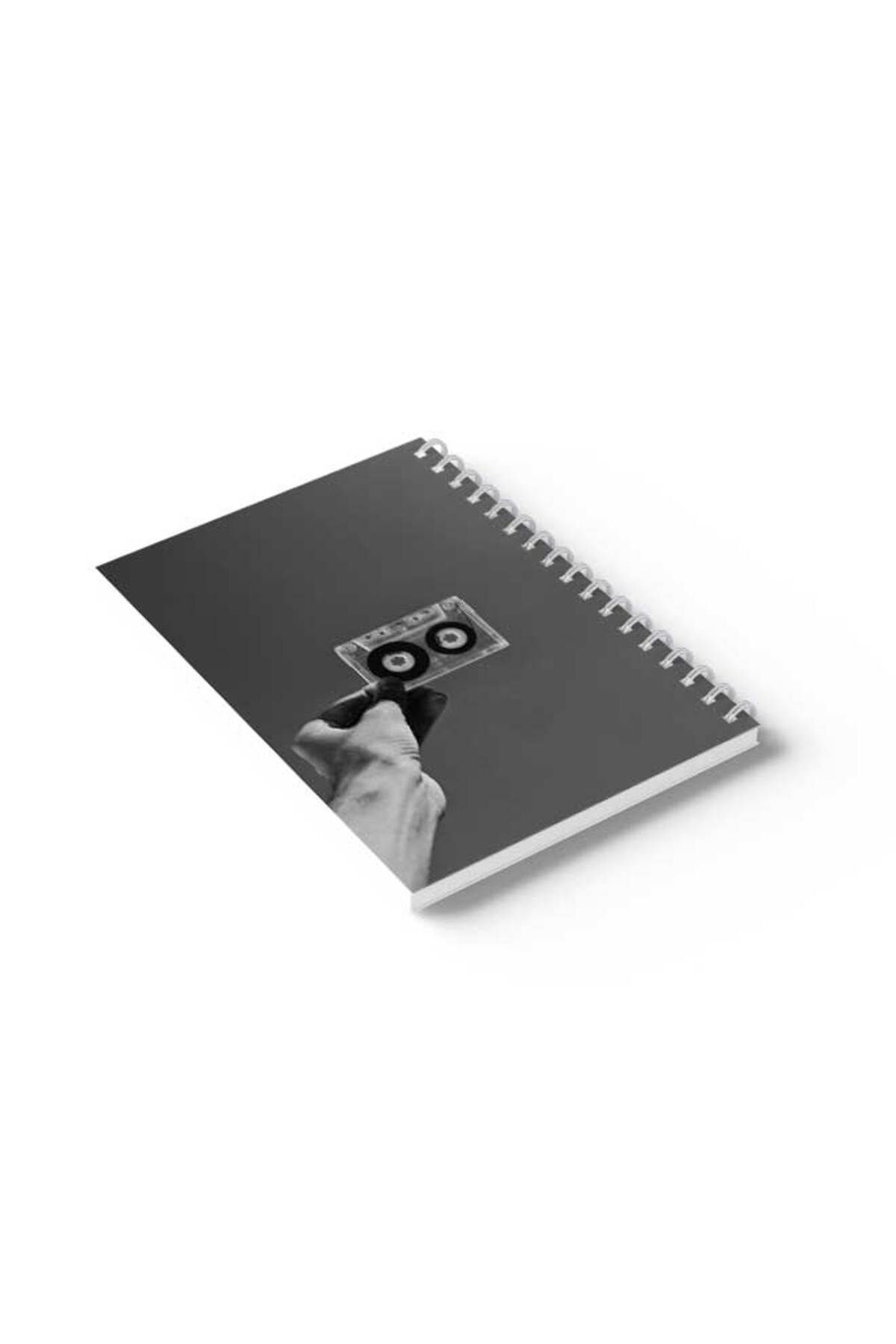 LOWHA-Spiral Notebook with Front and Back Hard Covers Featuring Old Tape Design 6