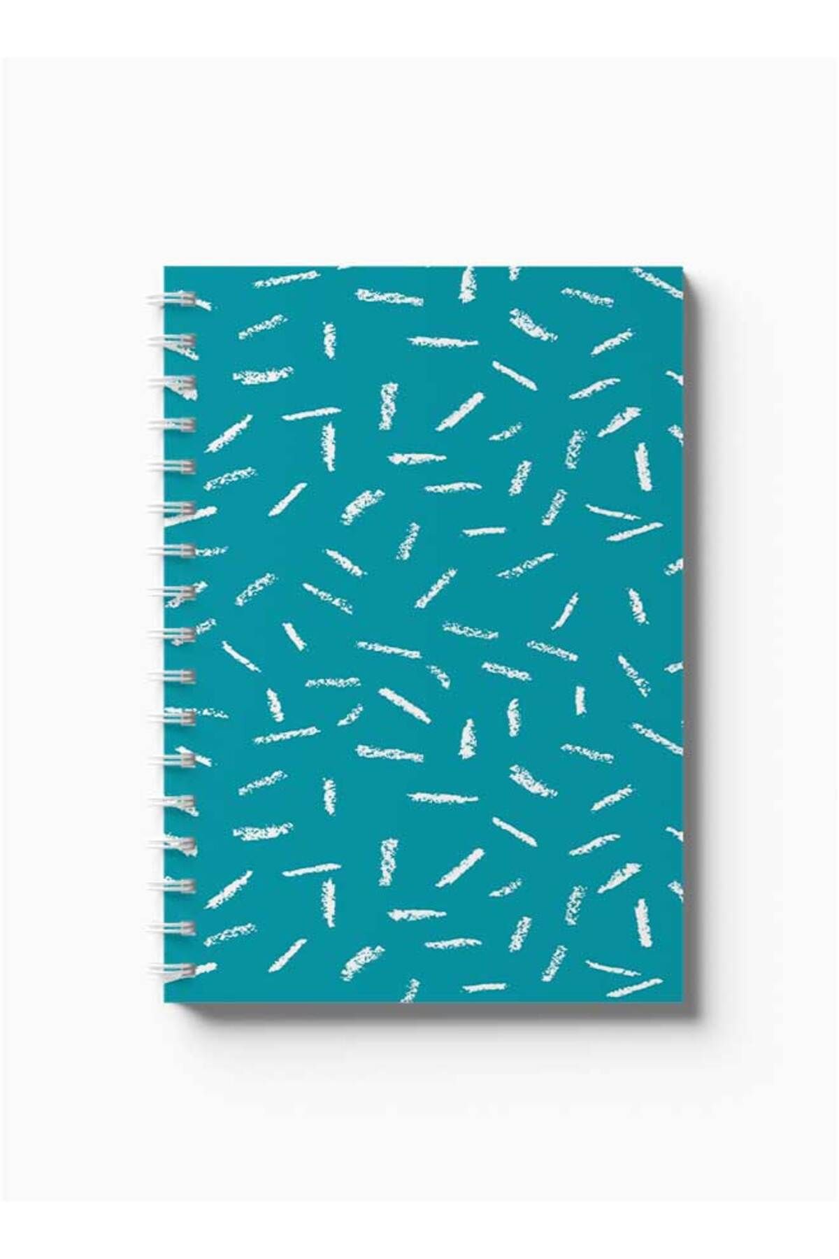 LOWHA-Spiral Notebook with Front and Back Hard Covers Featuring White Strokes Design 5