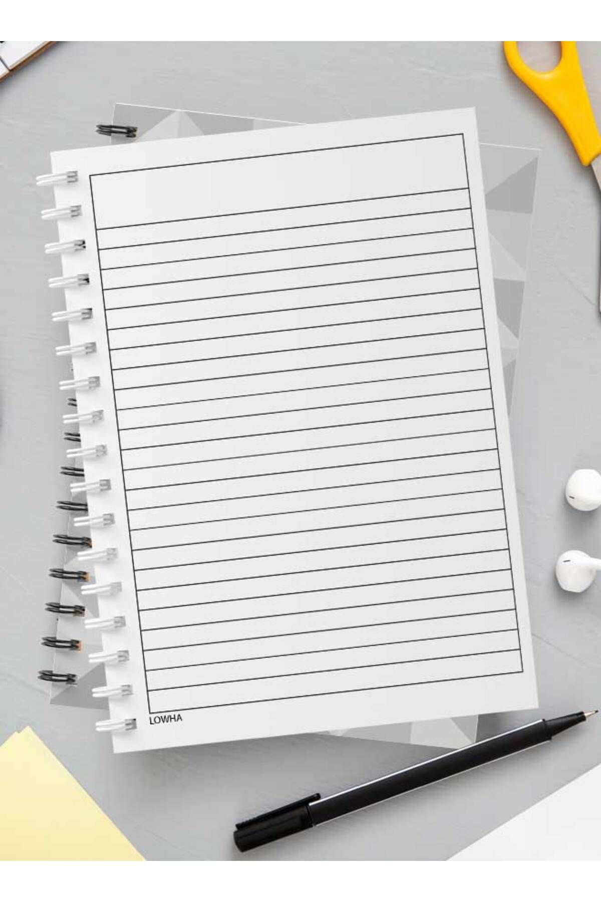 LOWHA-Spiral Notebook with Front and Back Hard Covers Featuring Polygonal Style Design 3