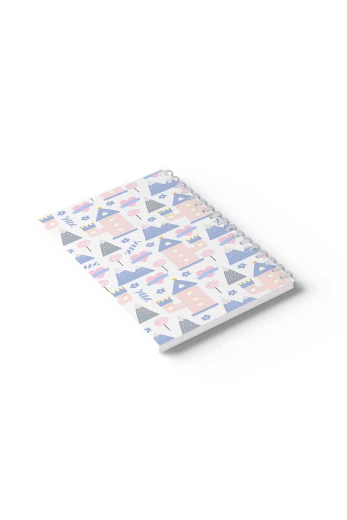 LOWHA-Spiral Notebook with Front and Back Hard Covers Featuring Shapes Design 6