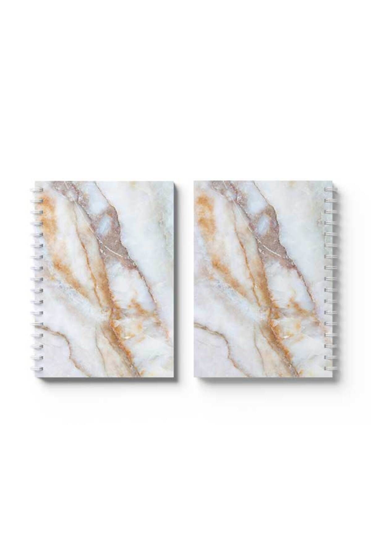 LOWHA-Spiral Notebook with Front and Back Hard Covers Featuring Marble Design 4