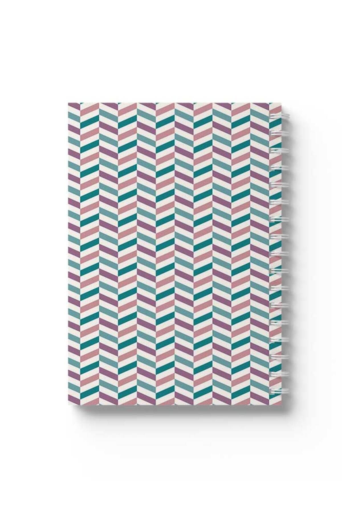 LOWHA-Spiral Notebook with Front and Back Hard Covers Featuring Colourful Shapes Design 1