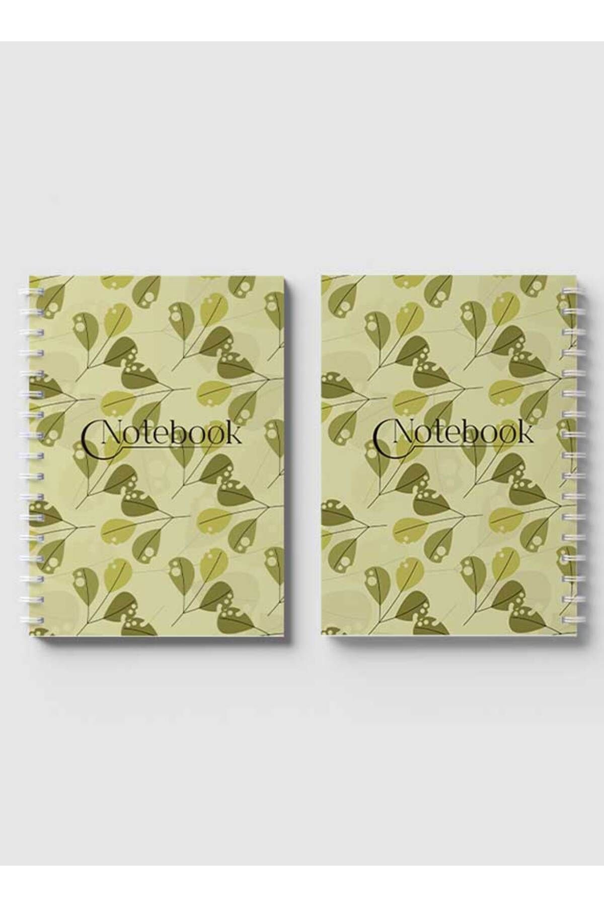 LOWHA-Spiral Notebook with Front and Back Hard Covers Featuring Classical Theme Leaf Design 4