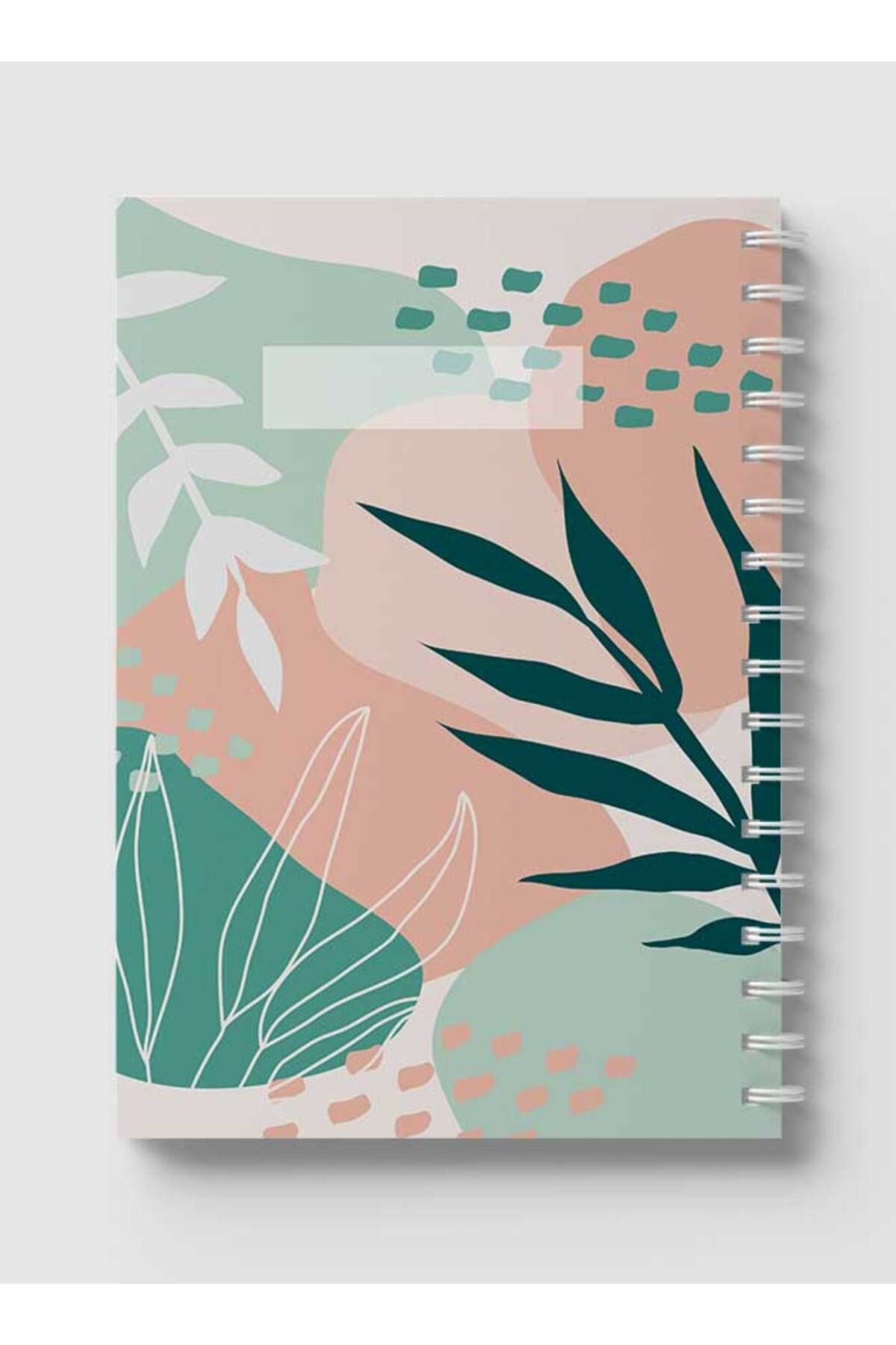 LOWHA-Spiral Notebook with Front and Back Hard Covers Featuring Abstract Leaves Design 5