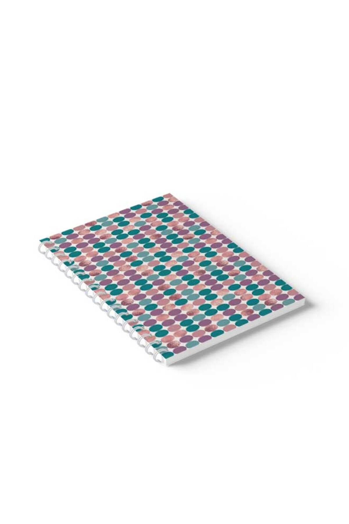 LOWHA-Spiral Notebook with Front and Back Hard Covers Featuring Colourful Circles Design 2