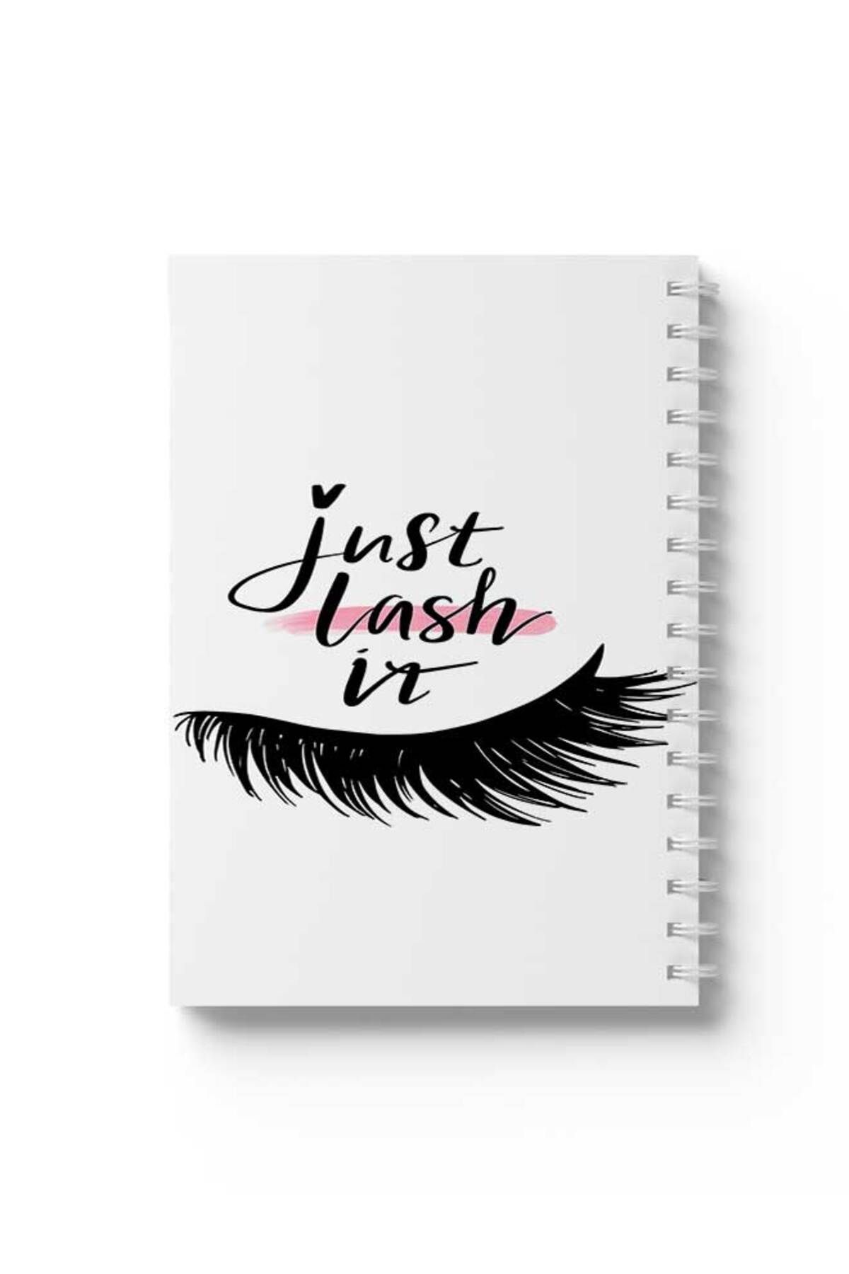 LOWHA-Spiral Notebook with Front and Back Hard Covers Featuring Just Lash It Design 1