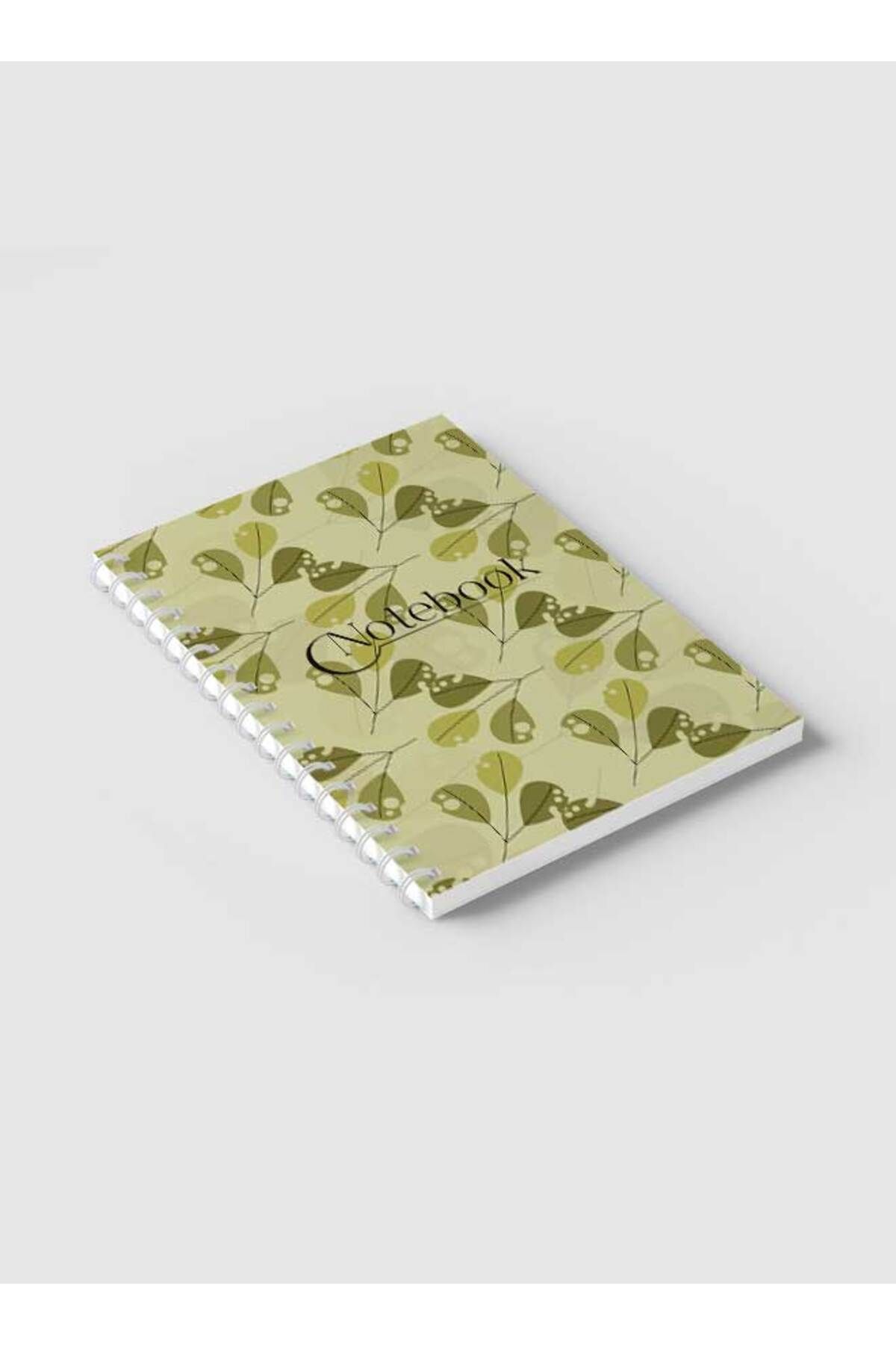 LOWHA-Spiral Notebook with Front and Back Hard Covers Featuring Classical Theme Leaf Design 2