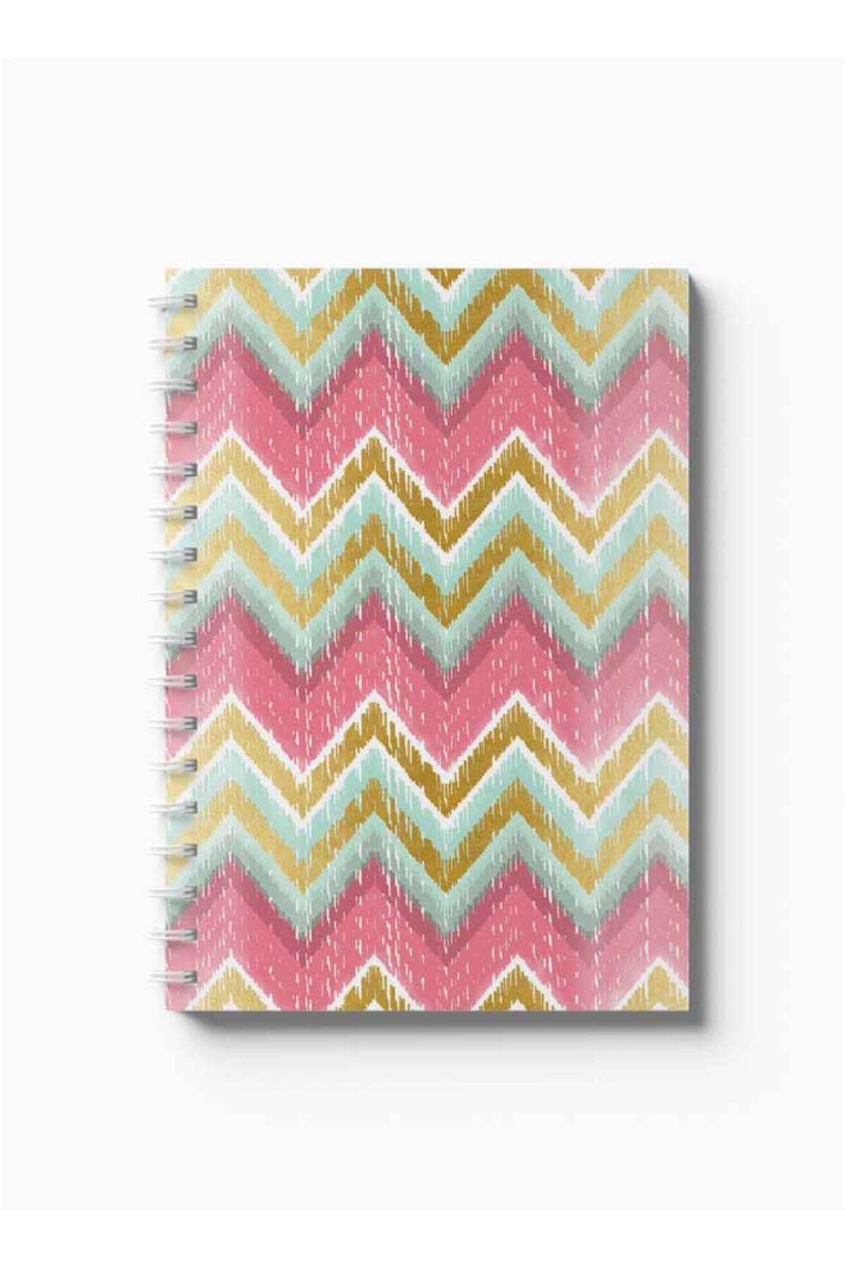 LOWHA-Spiral Notebook with Front and Back Hard Covers Featuring Zig Zag Design 5