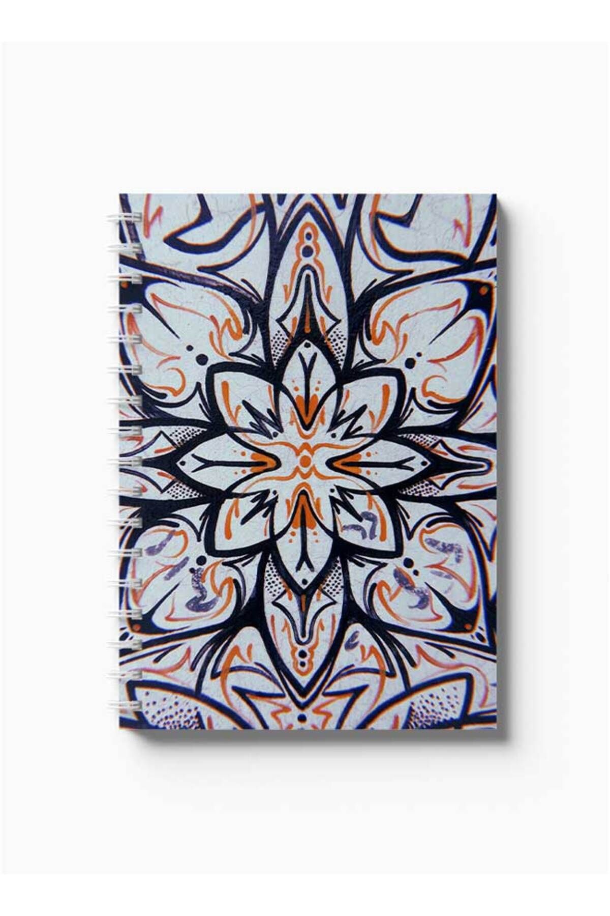 LOWHA-Spiral Notebook with Front and Back Hard Covers Featuring Floral Pattern Design 5