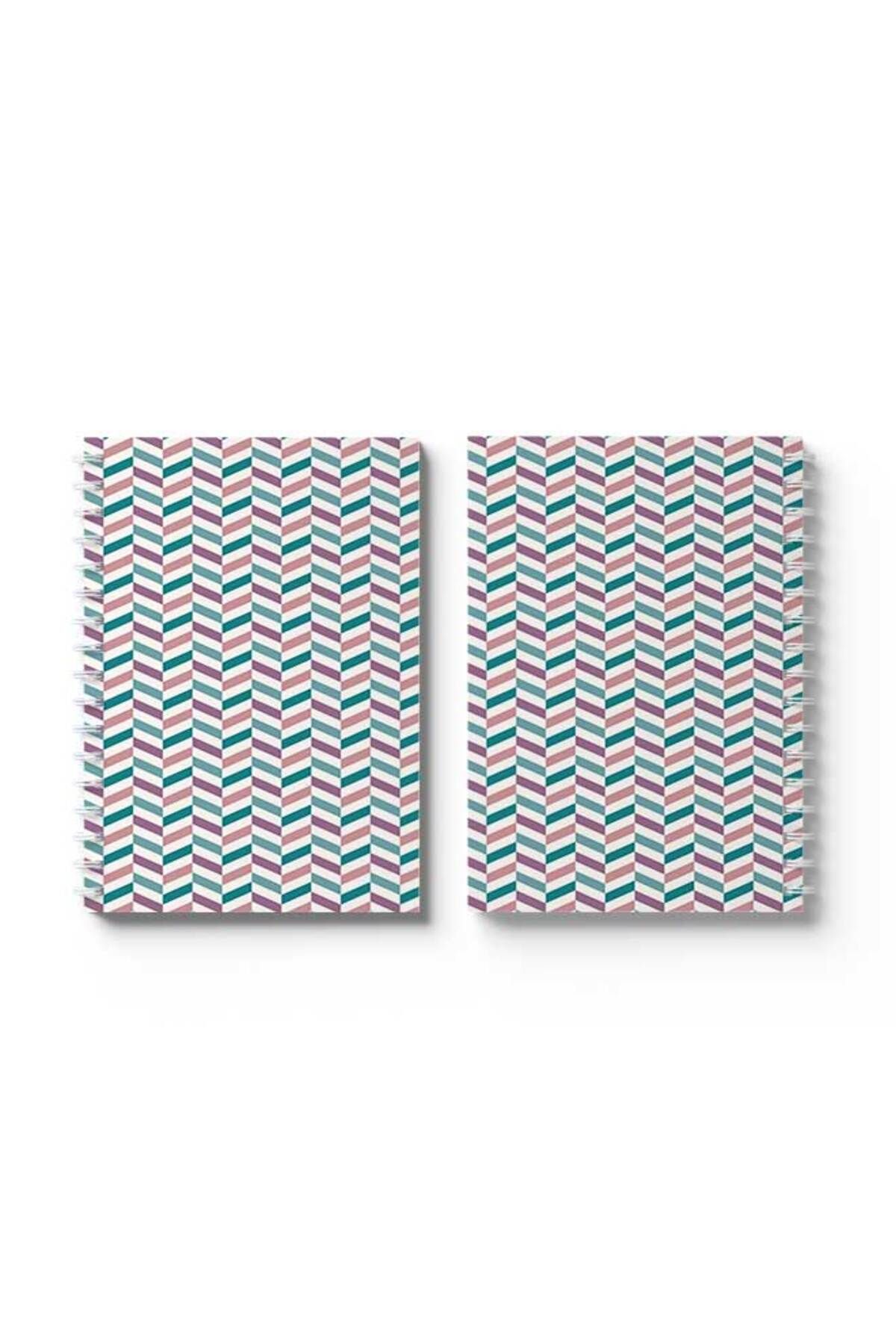 LOWHA-Spiral Notebook with Front and Back Hard Covers Featuring Colourful Shapes Design 4