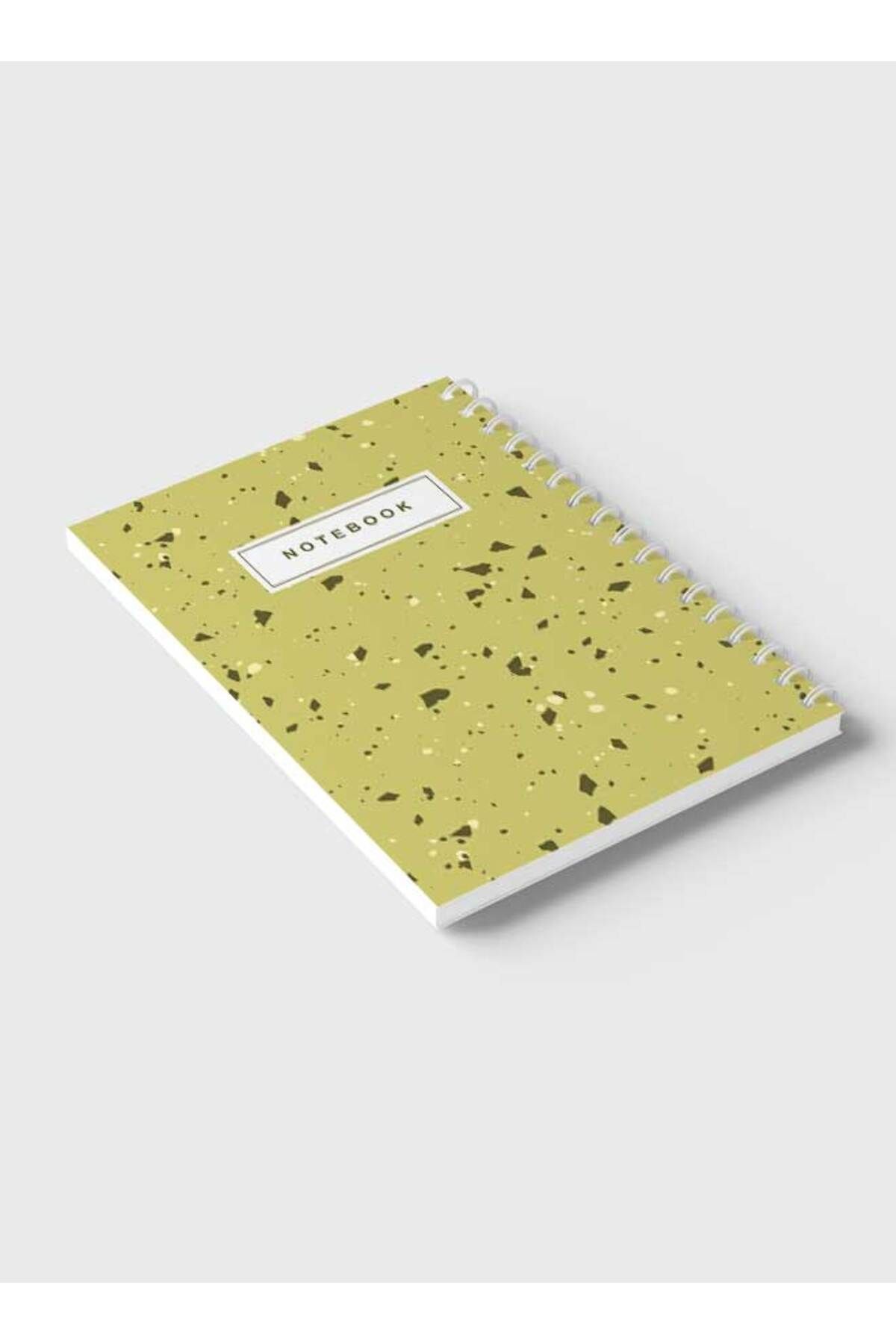 LOWHA-Spiral Notebook with Front and Back Hard Covers Featuring Terrazzo Abstract Design 6