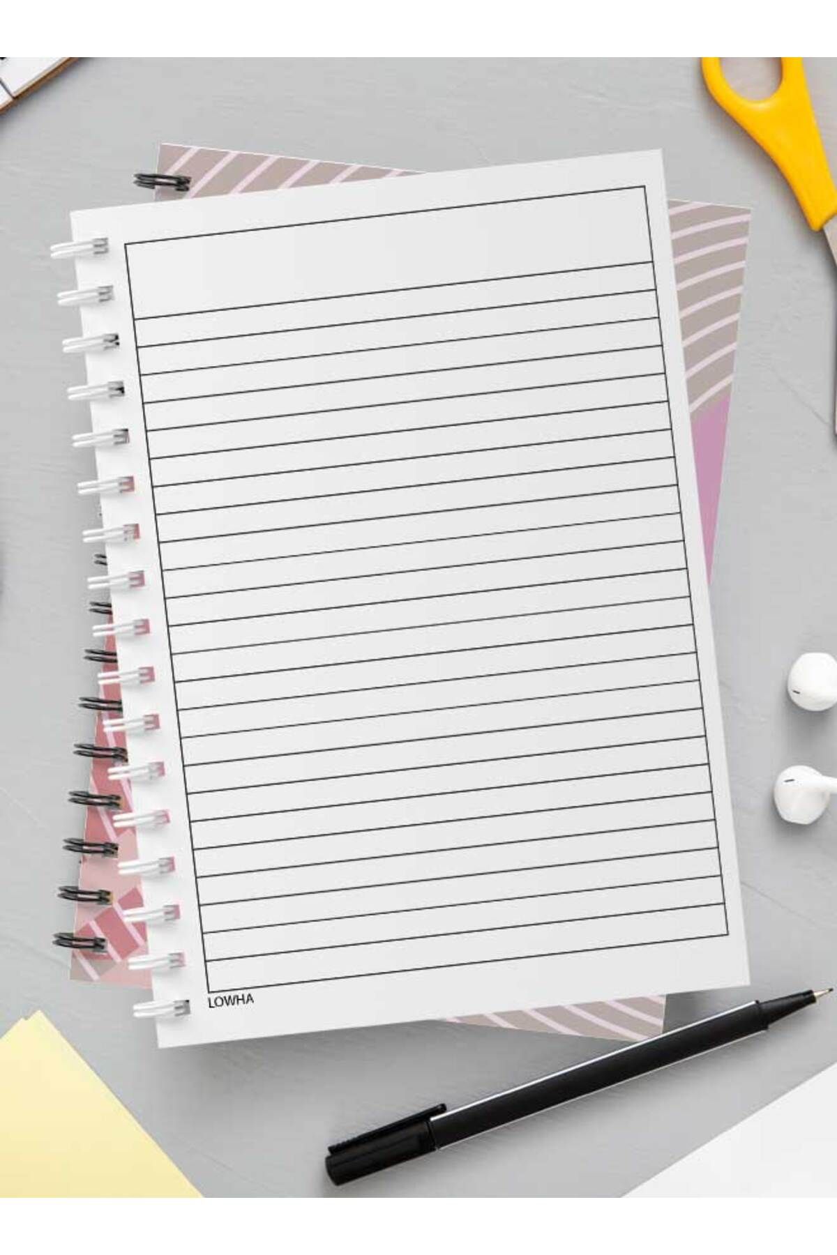 LOWHA-Spiral Notebook with Front and Back Hard Covers Featuring Abstract Design 3