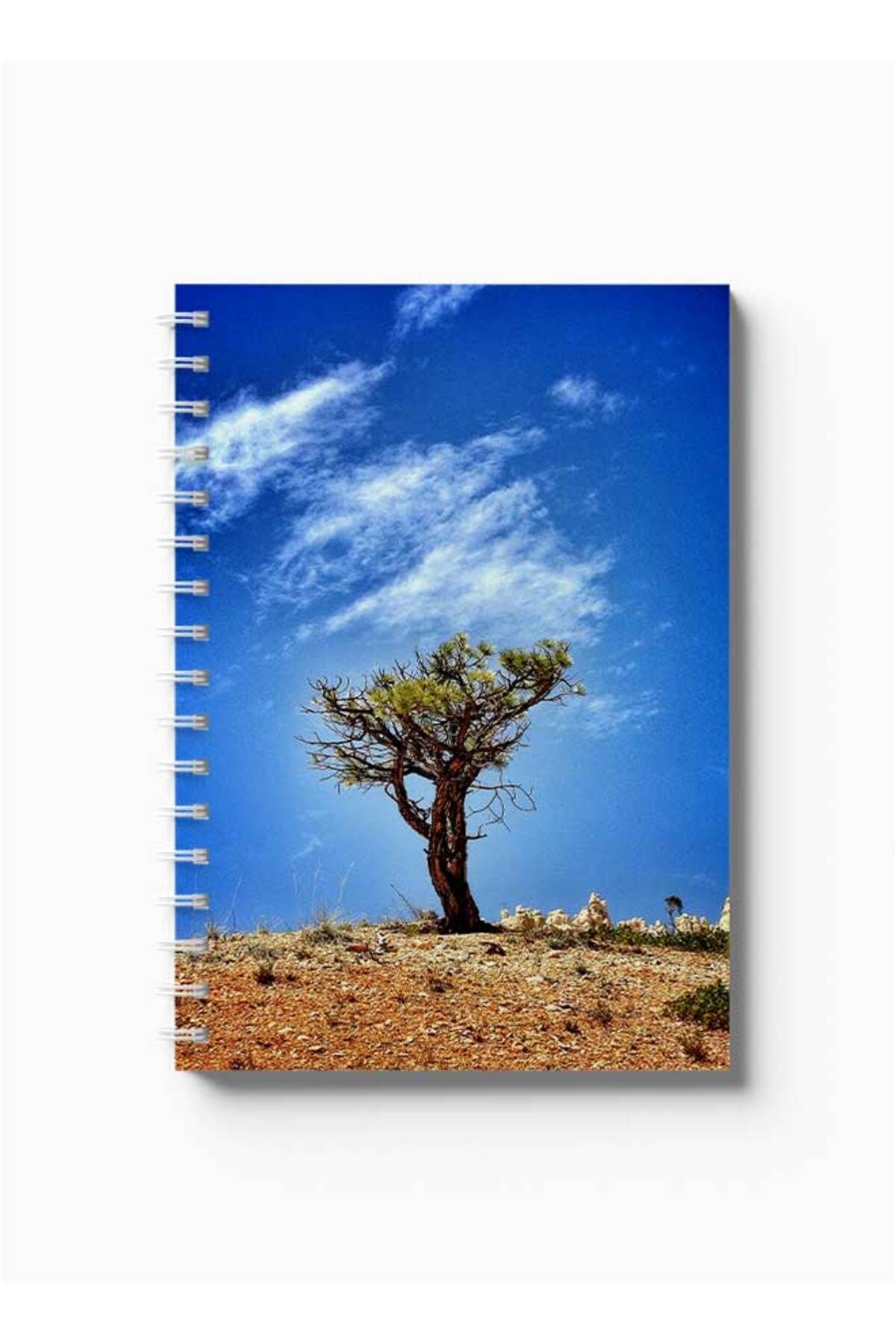 LOWHA-Spiral Notebook with Front and Back Hard Covers Featuring Tree Design 5