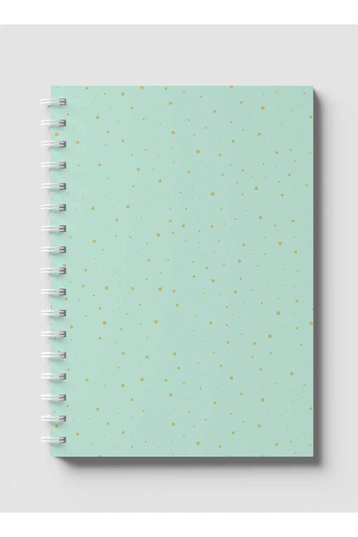 LOWHA-Spiral Notebook with Front and Back Hard Covers Featuring Golden Dots Design 1