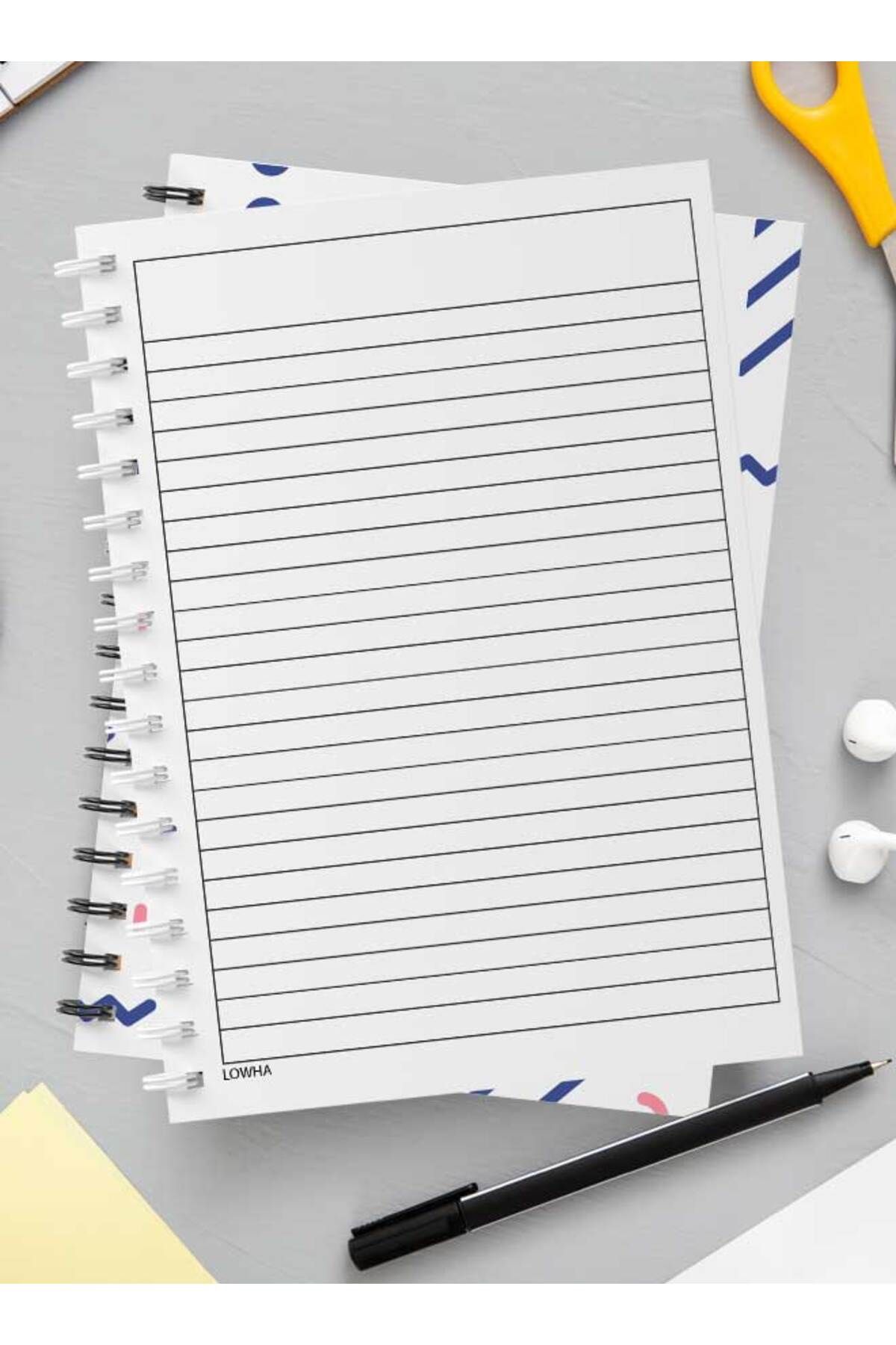 LOWHA-Spiral Notebook with Front and Back Hard Covers Featuring Modern Mix Shapes Design 3