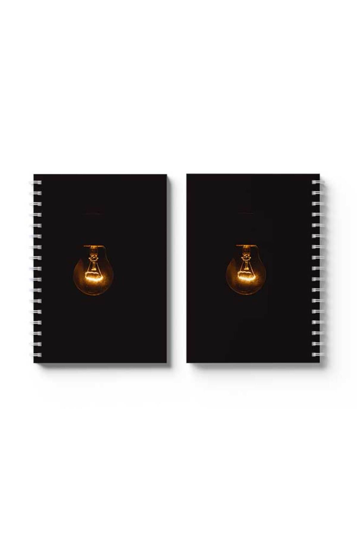 LOWHA-Spiral Notebook with Front and Back Hard Covers Featuring Lamp Design 4