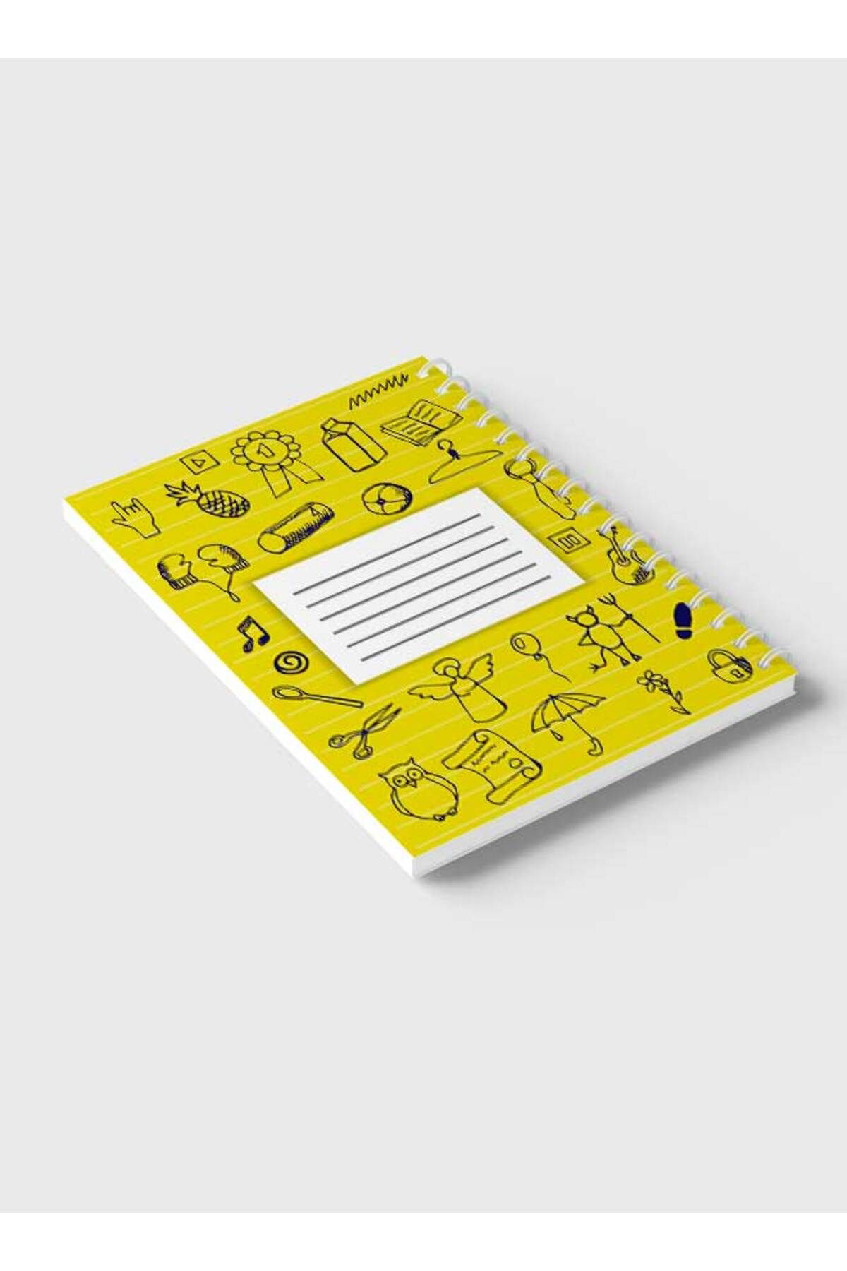 LOWHA-Spiral Notebook with Front and Back Hard Covers Featuring Back to School Lines Design 6