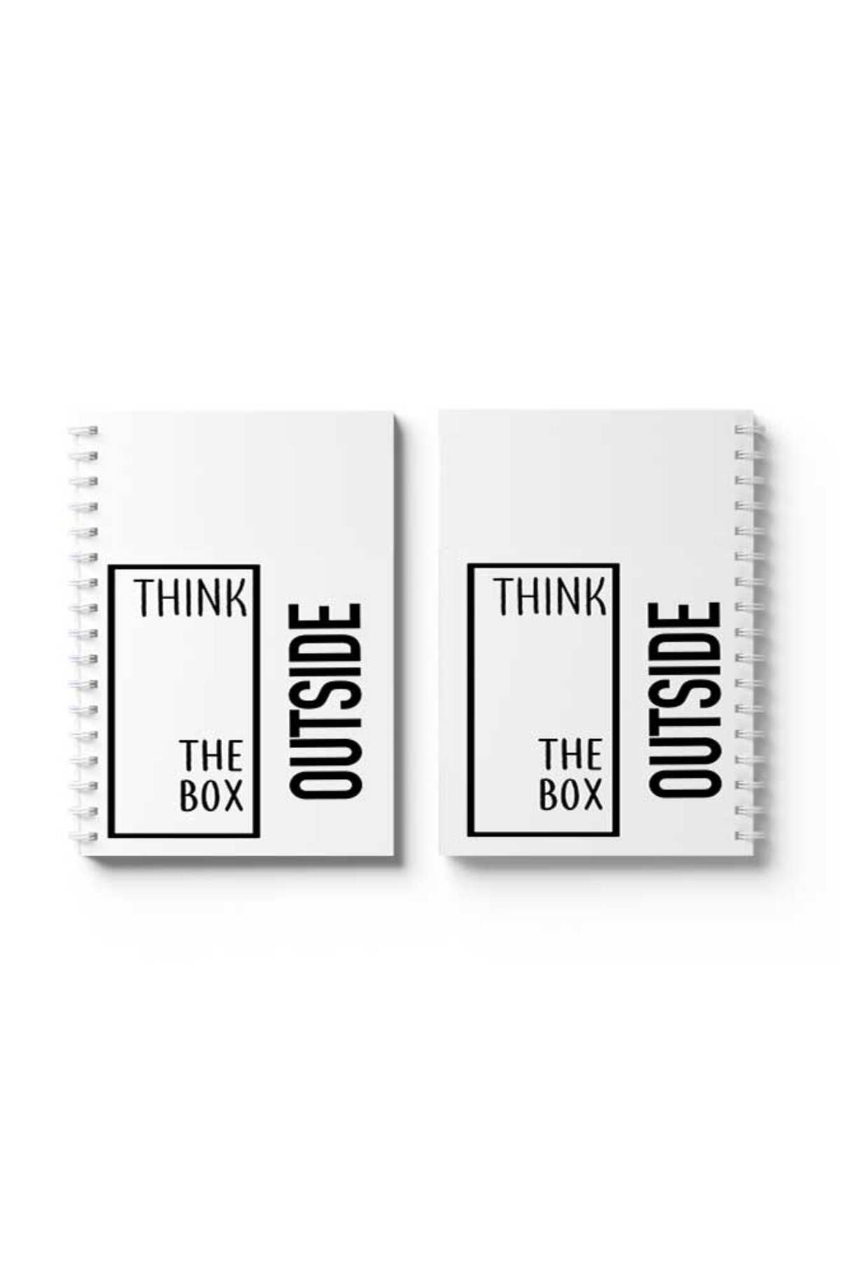 LOWHA-Spiral Notebook with Front and Back Hard Covers Featuring Think Outside the Box Design 4