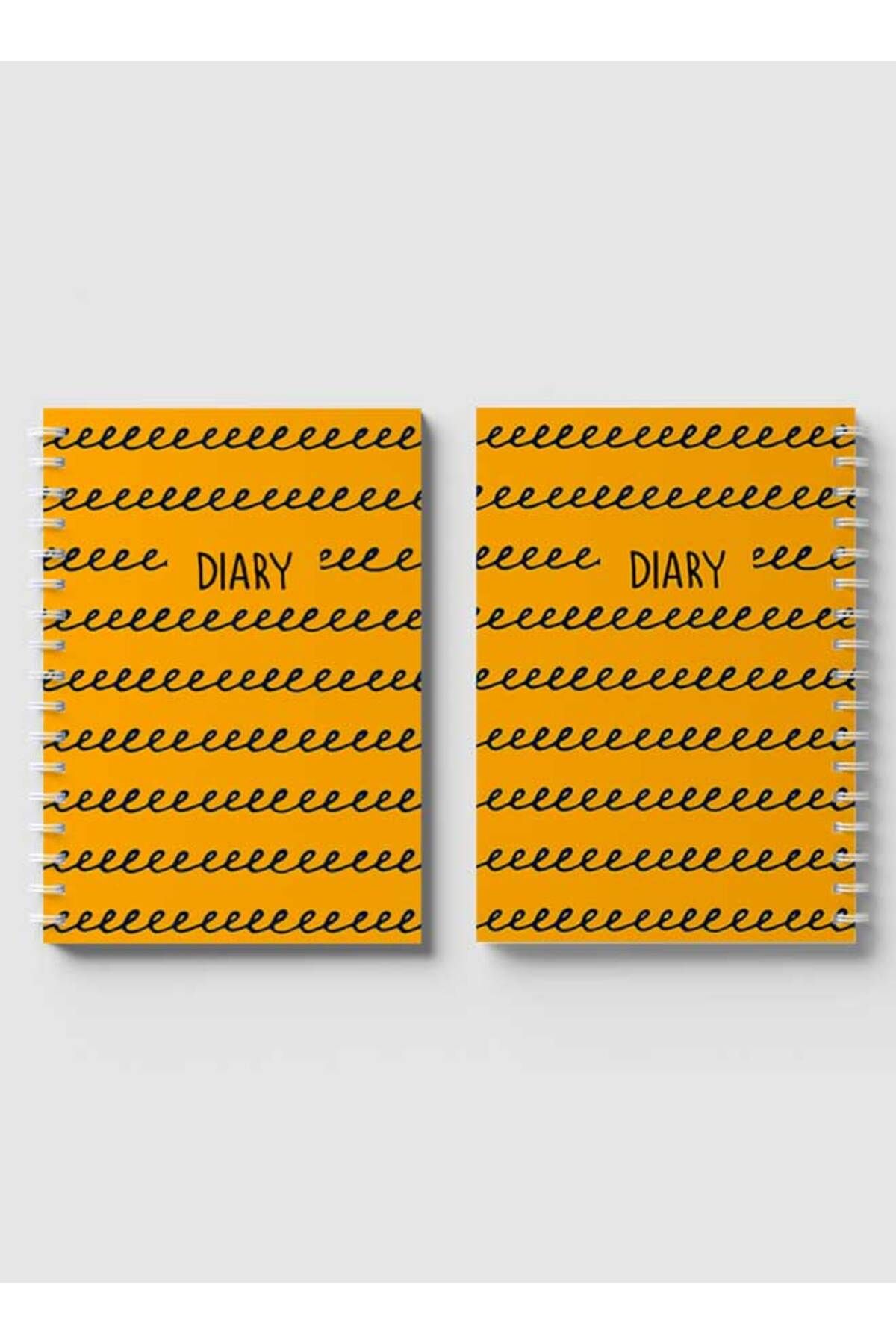 LOWHA-Spiral Notebook with Front and Back Hard Covers Featuring Cursive Writing Diary Design 4