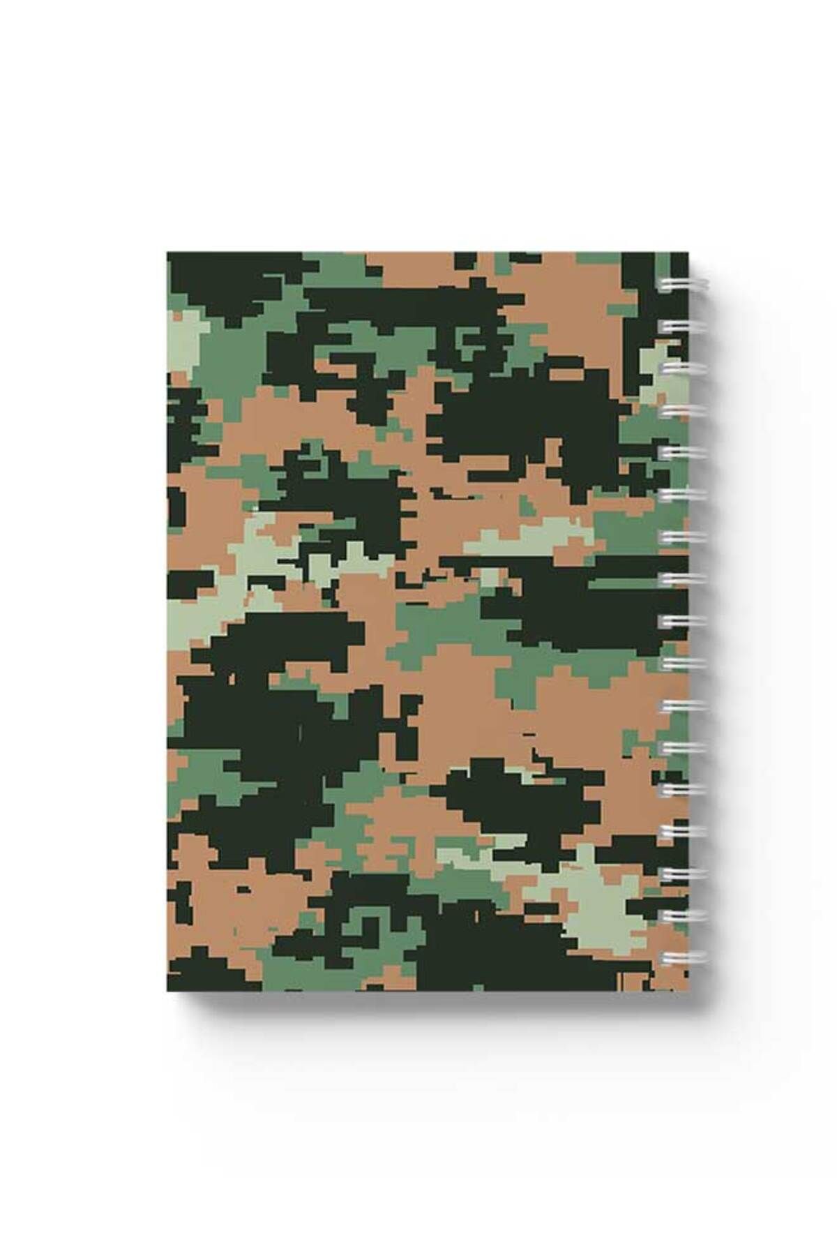 LOWHA-Spiral Notebook with Front and Back Hard Covers Featuring Pixels Design 1