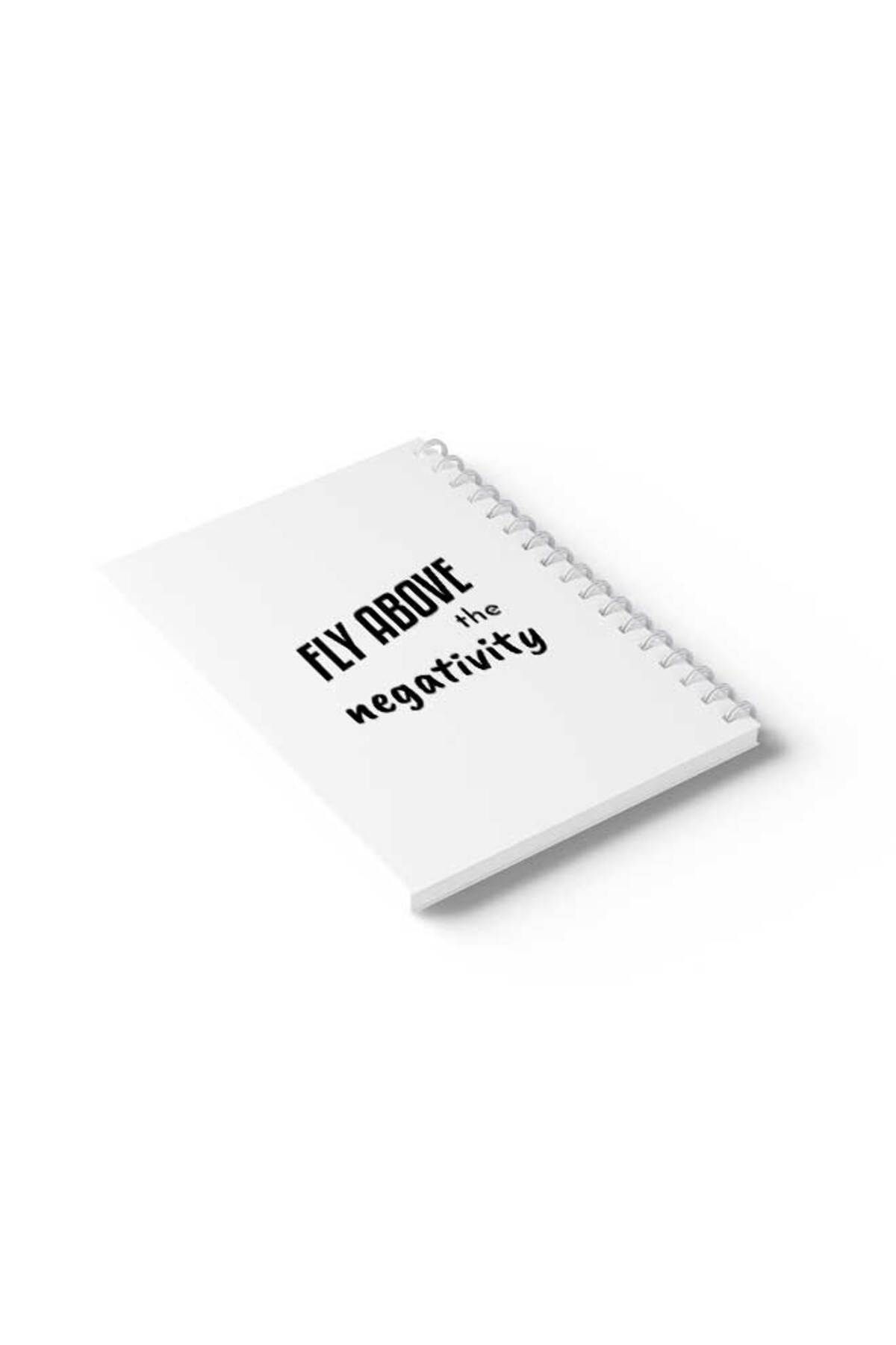 LOWHA-Spiral Notebook with Front and Back Hard Covers Featuring Fly Above the Negativity Design 6
