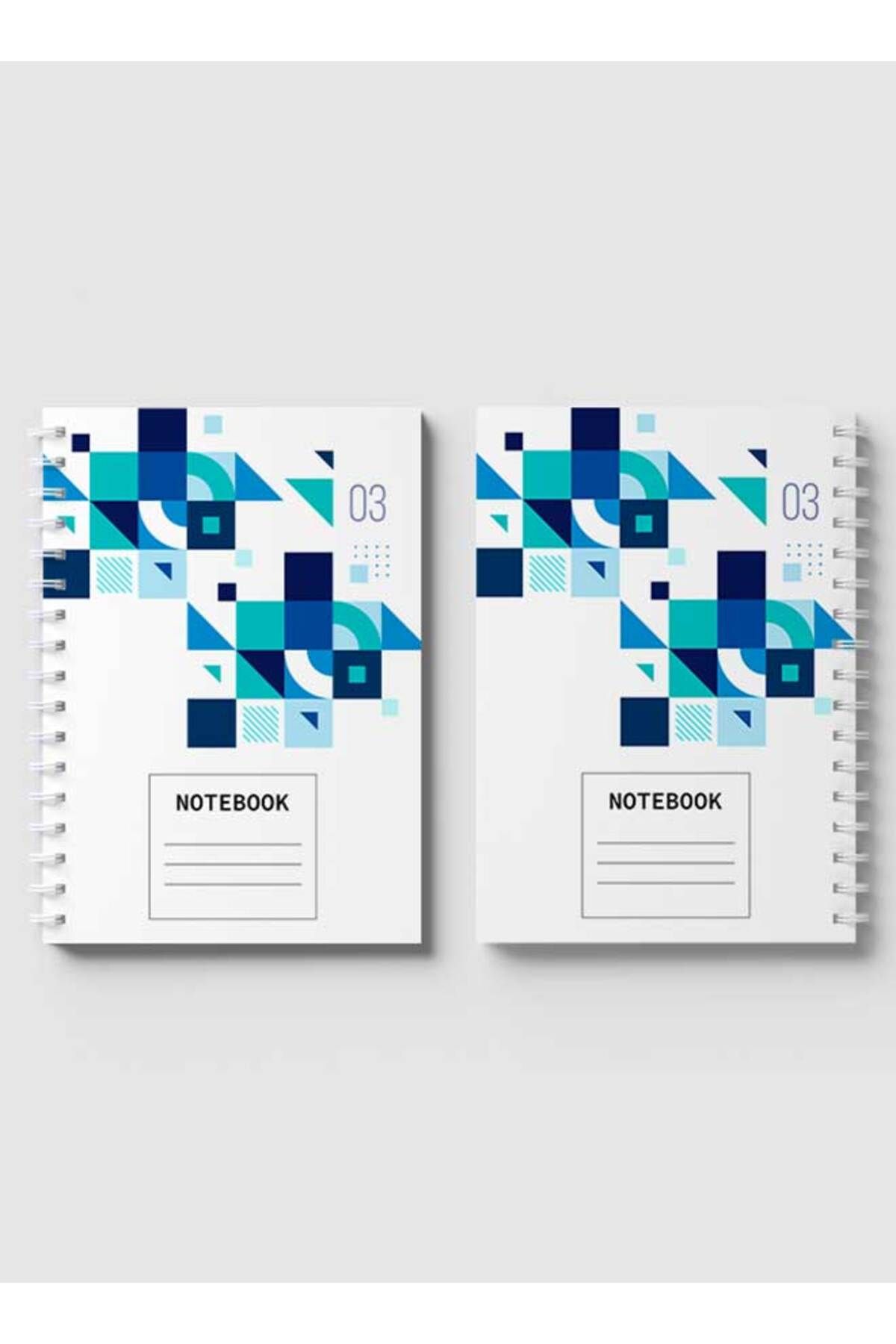 LOWHA-Spiral Notebook with Front and Back Hard Covers Featuring Geometric Shape Design 4