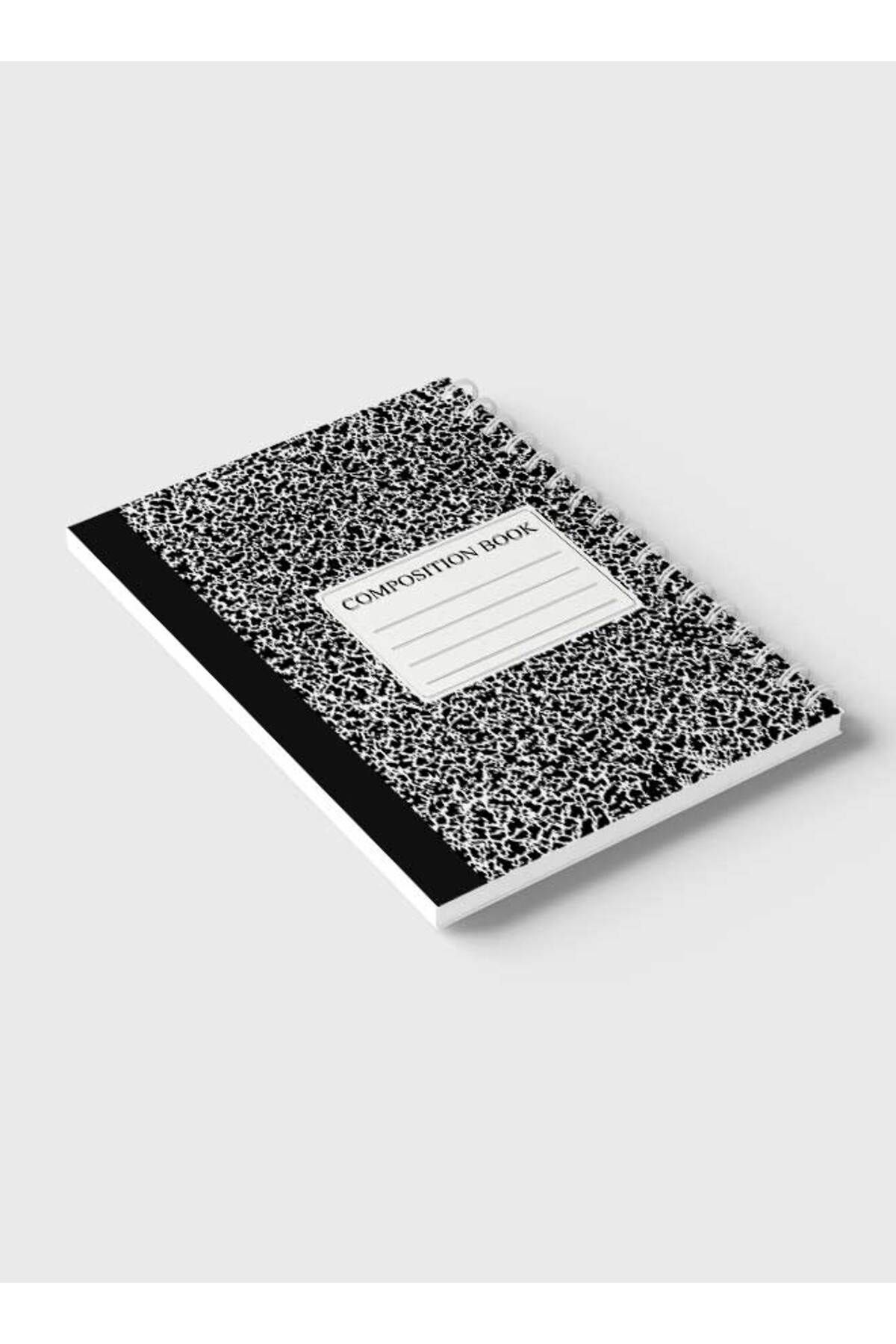 LOWHA-Spiral Notebook with Front and Back Hard Covers Featuring Composition Book Design 6