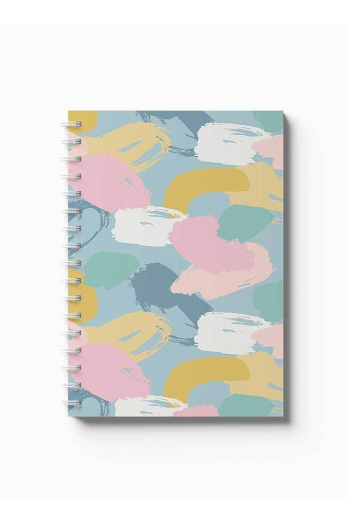 LOWHA-Spiral Notebook with Front and Back Hard Covers Featuring Colourful Spots Design 5