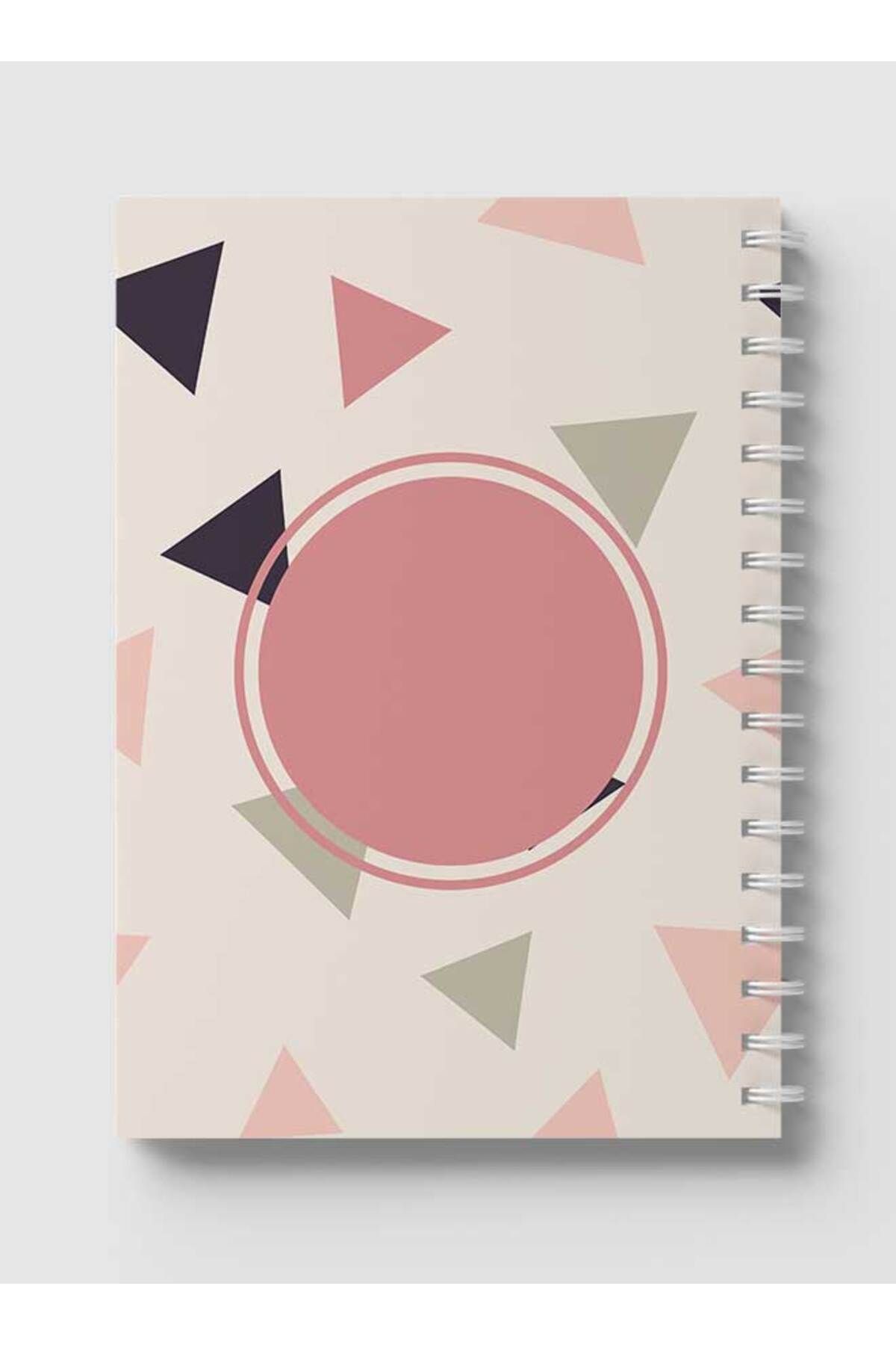 LOWHA-Spiral Notebook with Front and Back Hard Covers Featuring Graphic Triangles Design 5