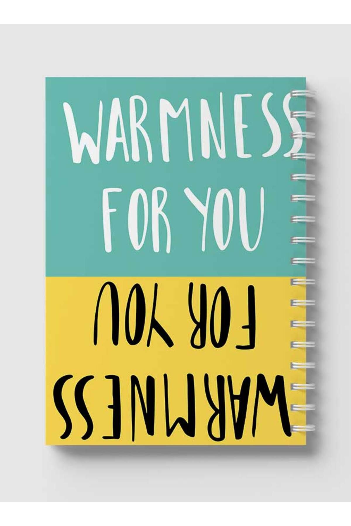 LOWHA-Spiral Notebook with Front and Back Hard Covers Featuring Warmness for You Text Design 5