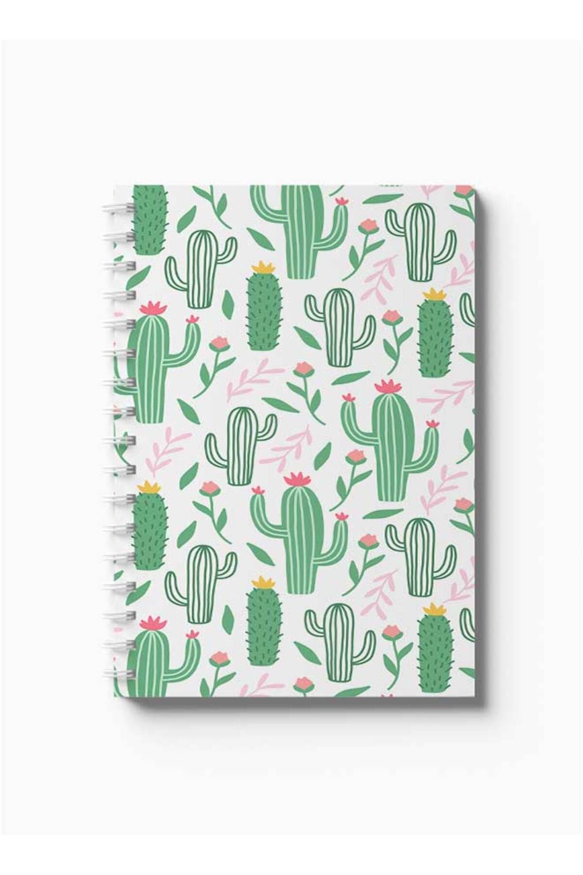 LOWHA-Spiral Notebook with Front and Back Hard Covers Featuring Cactus Design 5
