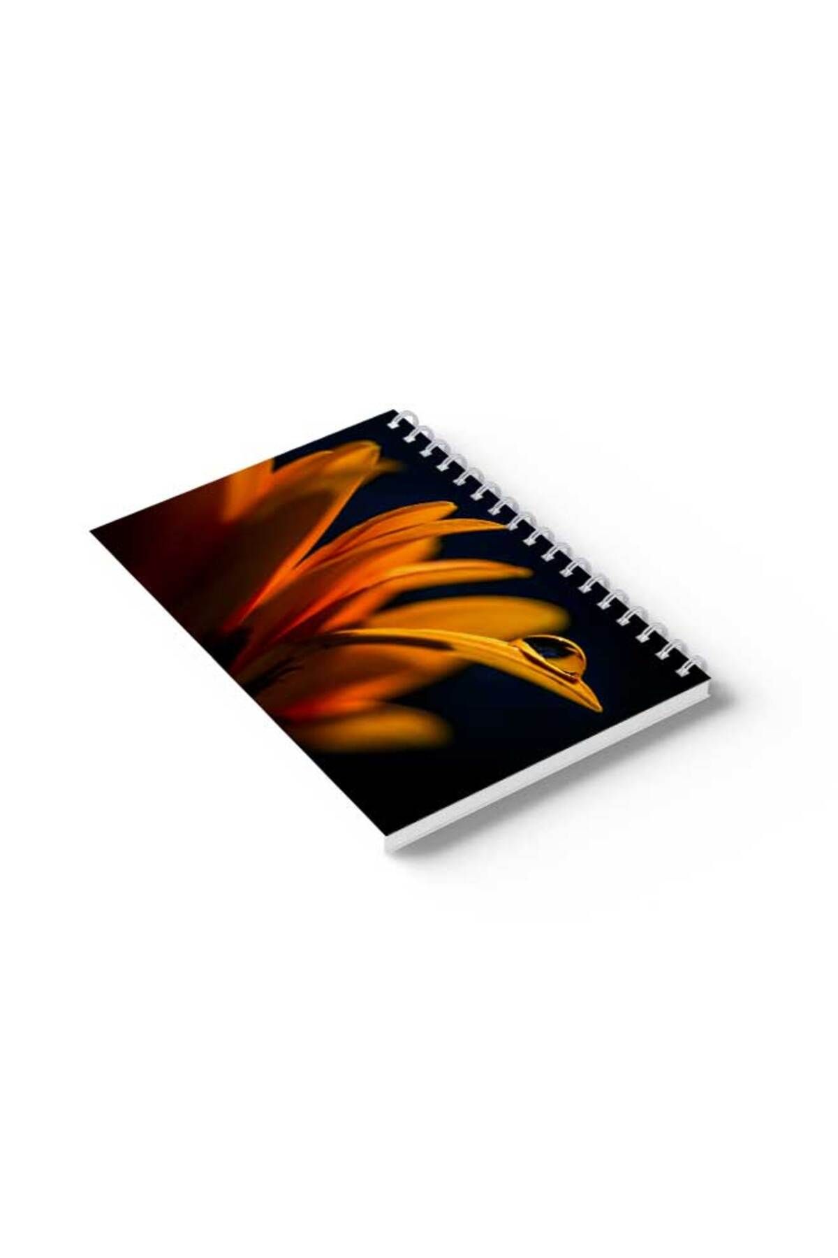 LOWHA-Spiral Notebook with Front and Back Hard Covers Featuring Flower with A Drop of Water Design 6