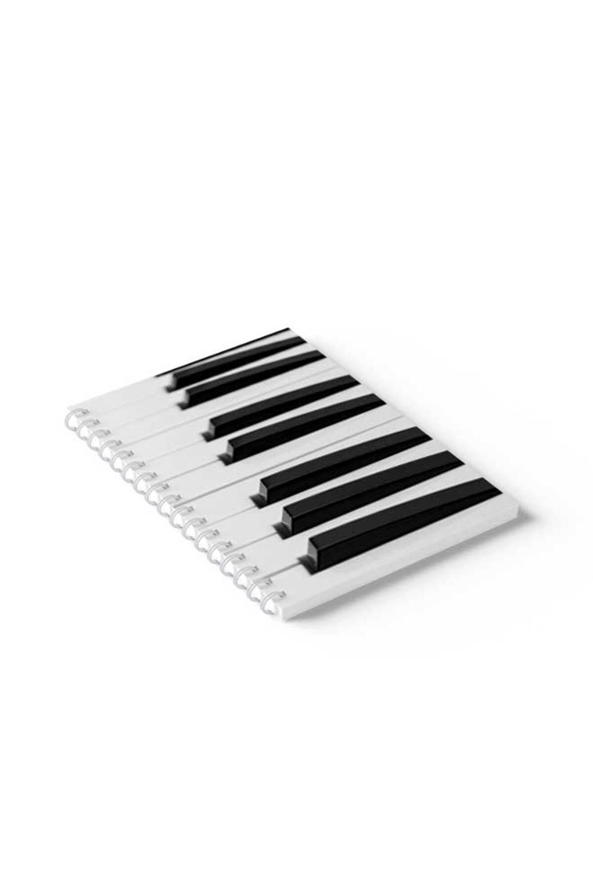 LOWHA-Spiral Notebook with Front and Back Hard Covers Featuring Piano Keys Design 2