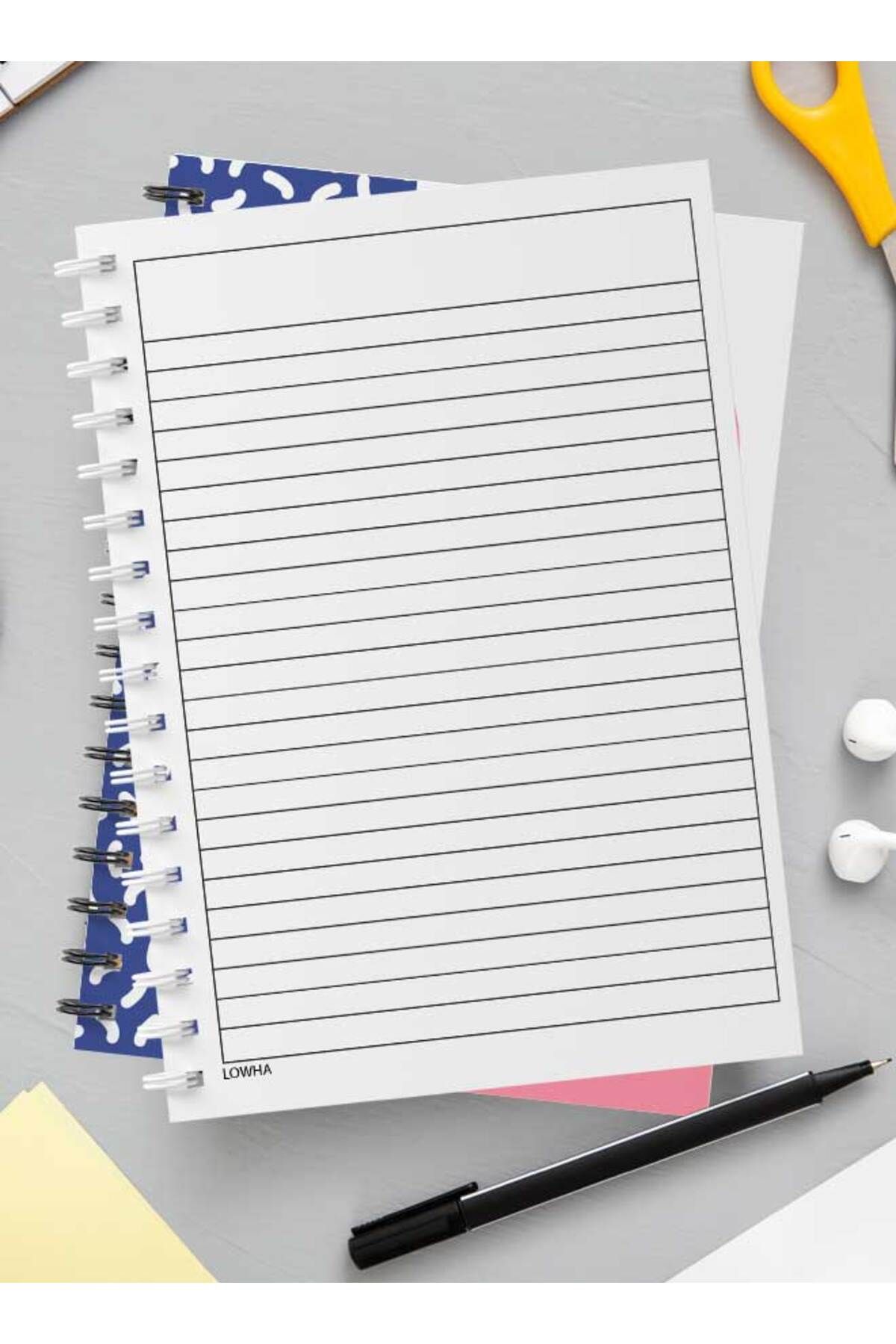 LOWHA-Spiral Notebook with Front and Back Hard Covers Featuring Modern Mix Shapes Design 3
