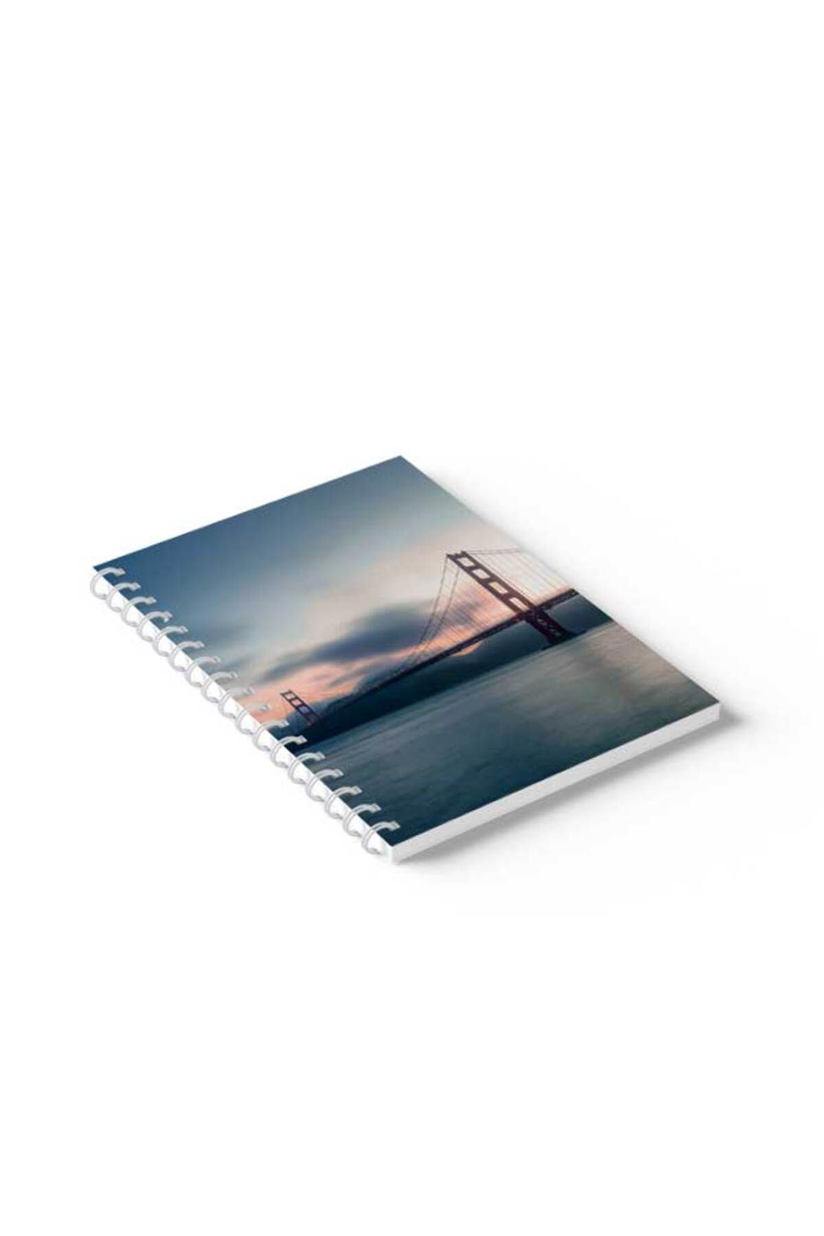 LOWHA-Spiral Notebook with Front and Back Hard Covers Featuring Golden Gate Bridge Design 2