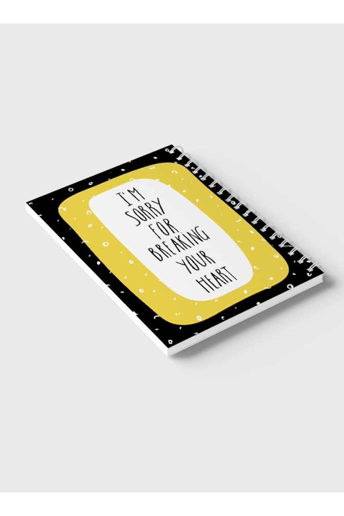 LOWHA-Spiral Notebook with Front and Back Hard Covers Featuring Im Sorry Text & Doodle Design 6