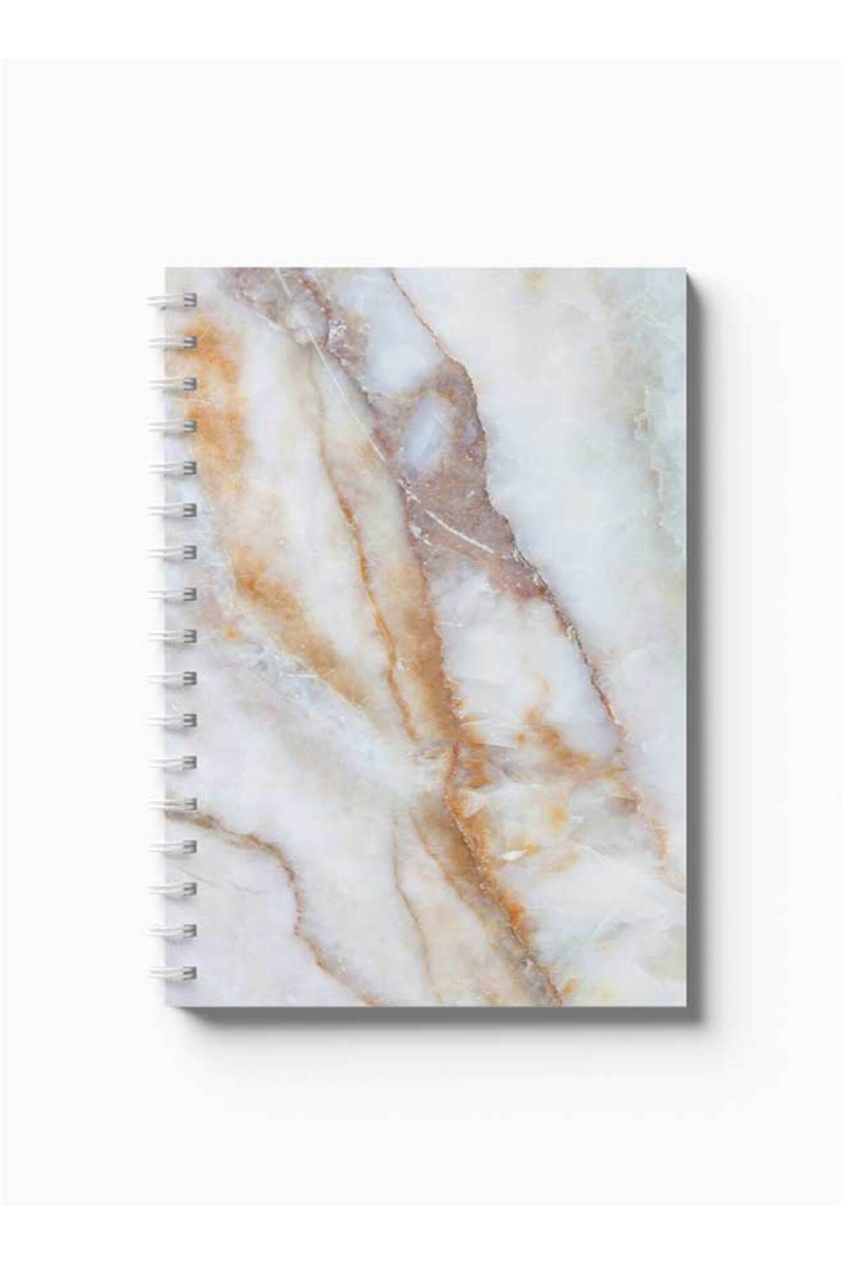 LOWHA-Spiral Notebook with Front and Back Hard Covers Featuring Marble Design 5