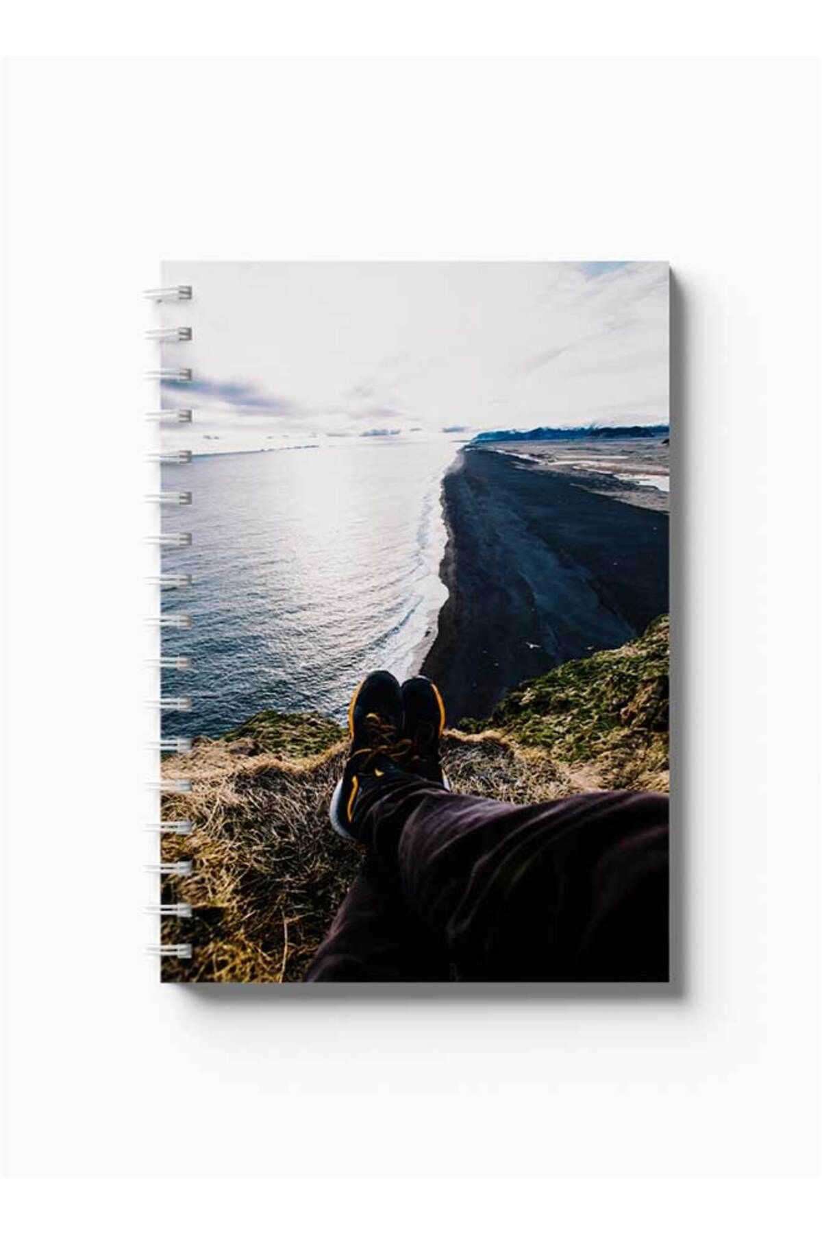 LOWHA-Spiral Notebook with Front and Back Hard Covers Featuring Alone in Nature Design 5