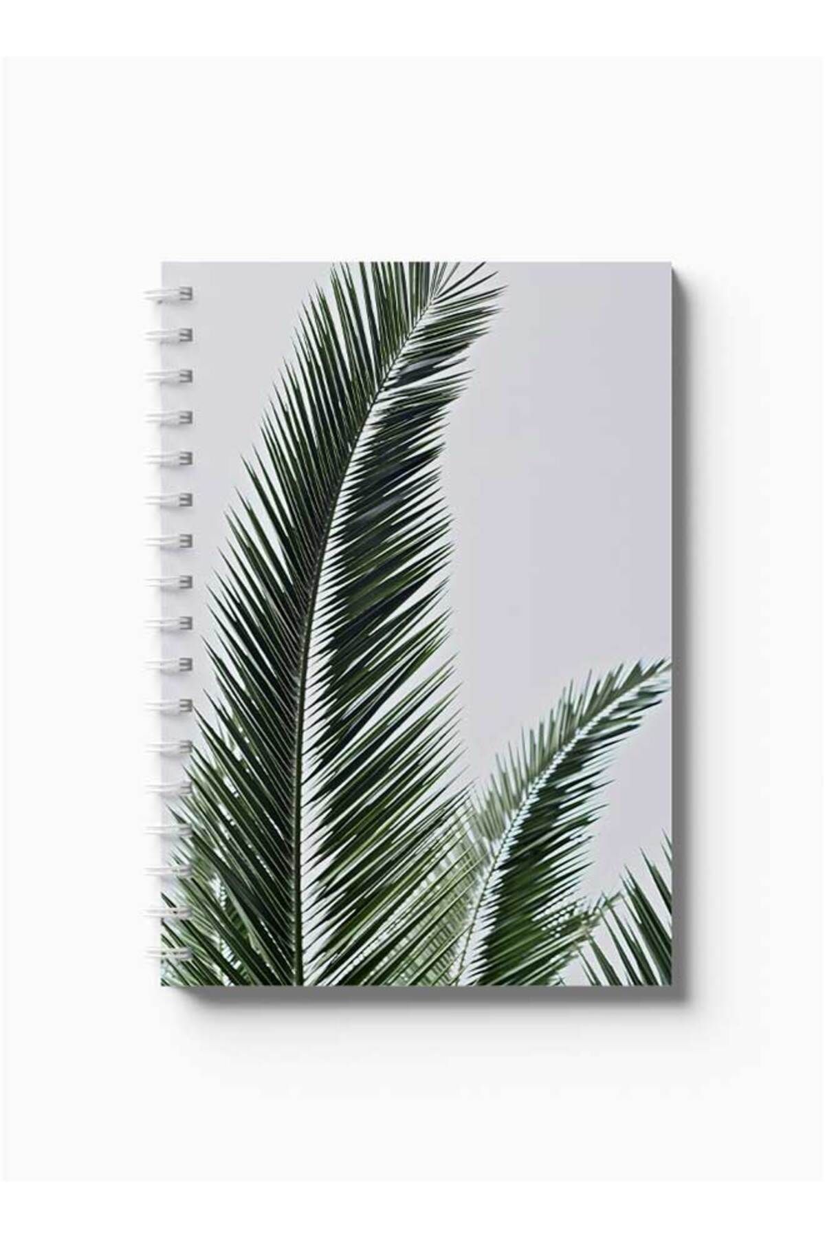 LOWHA-Spiral Notebook with Front and Back Hard Covers Featuring Palm Design 5