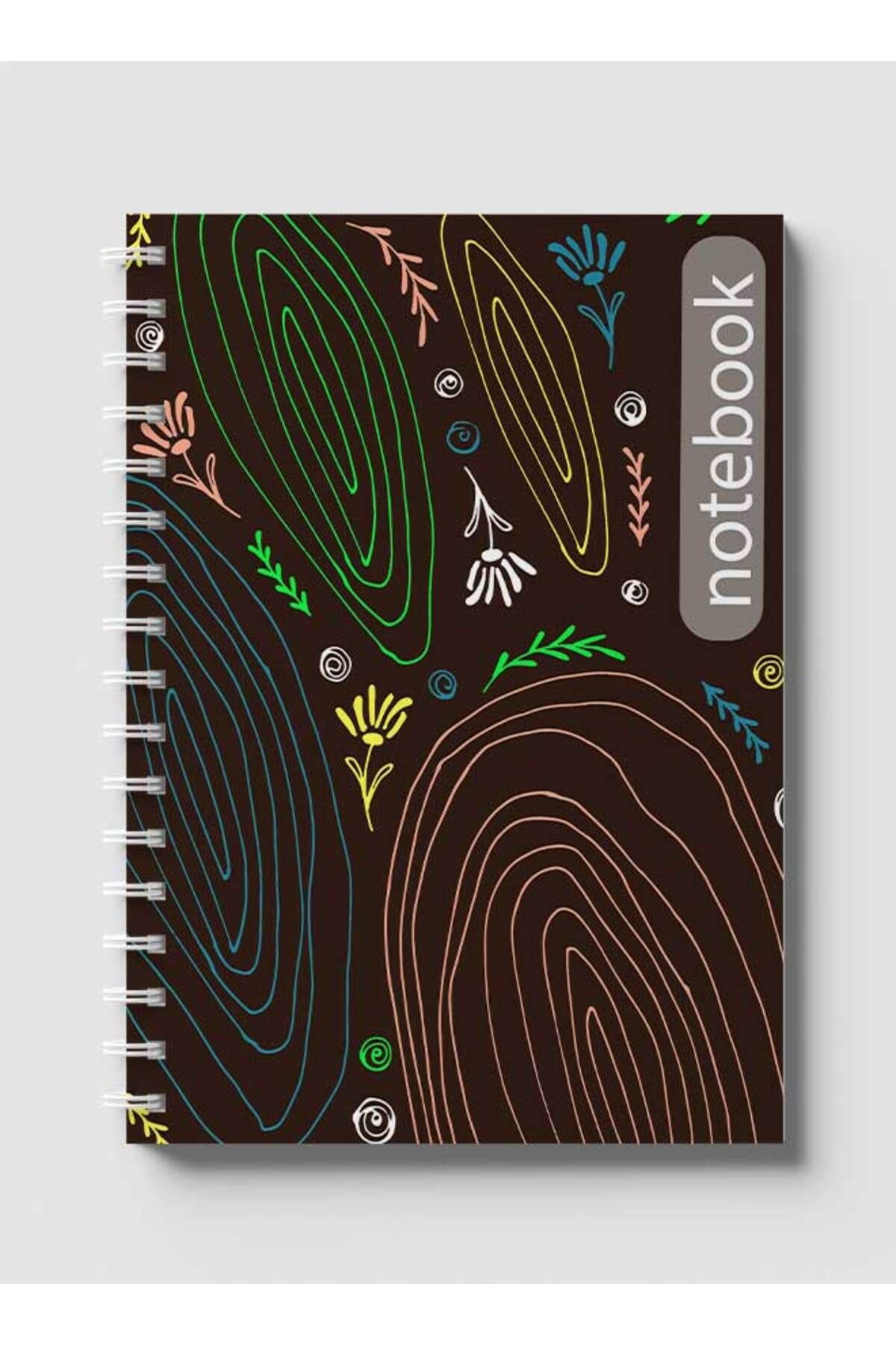 LOWHA-Spiral Notebook with Front and Back Hard Covers Featuring Modern Design 1