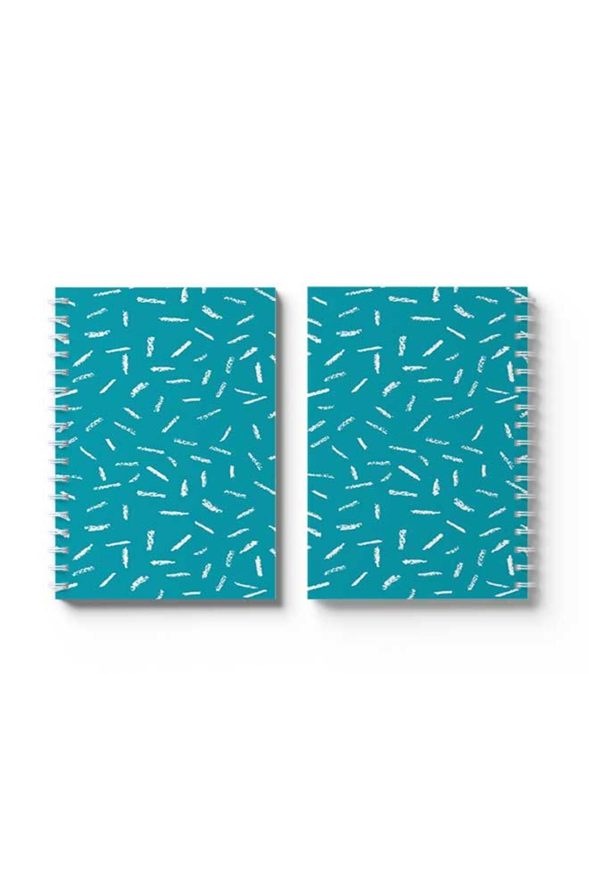 LOWHA-Spiral Notebook with Front and Back Hard Covers Featuring White Strokes Design 4