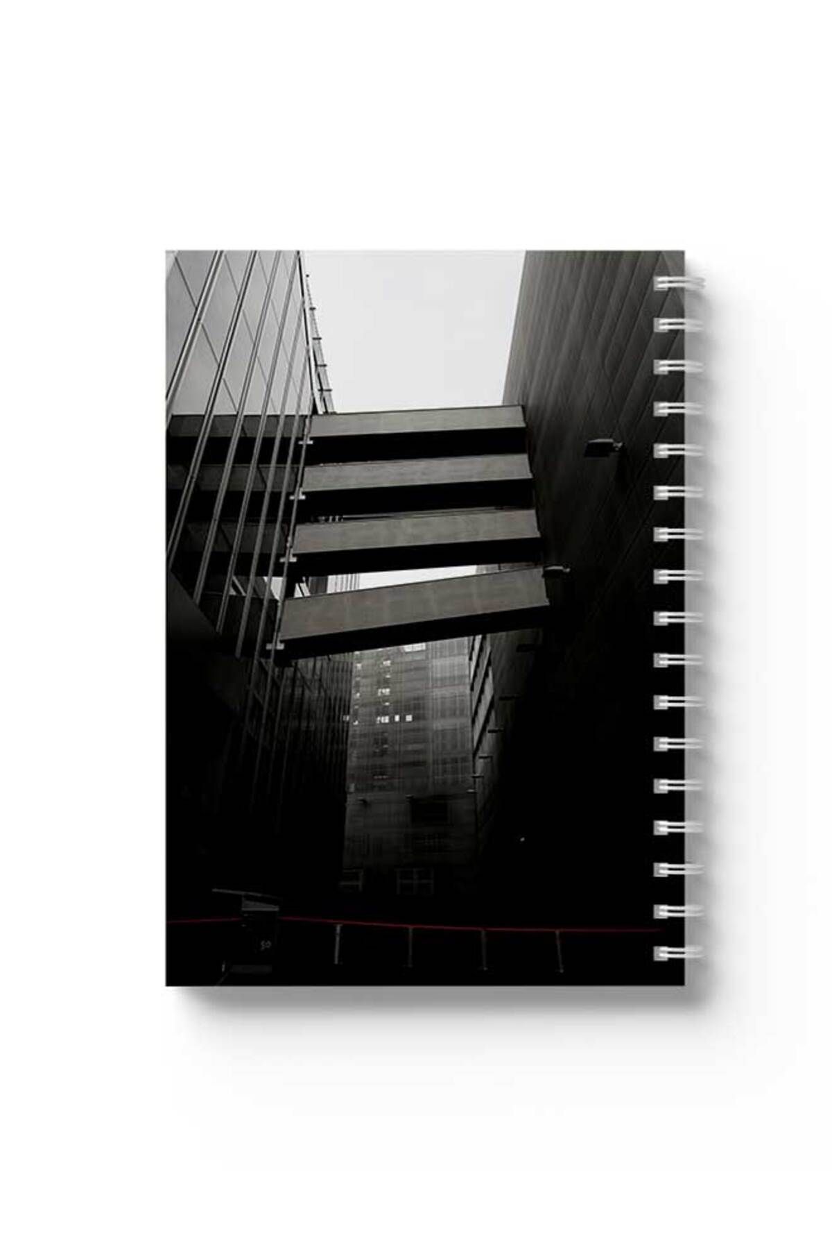 LOWHA-Spiral Notebook with Front and Back Hard Covers Featuring Aisles Design 1