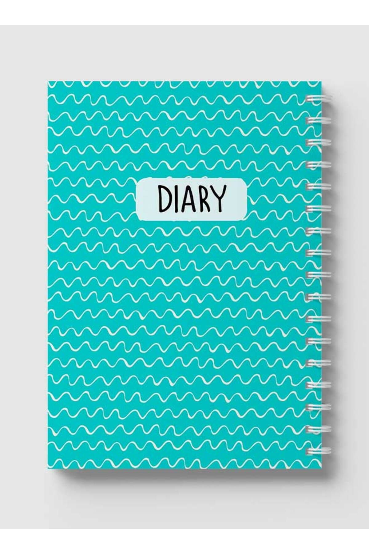 LOWHA-Spiral Notebook with Front and Back Hard Covers Featuring Waves Design 5