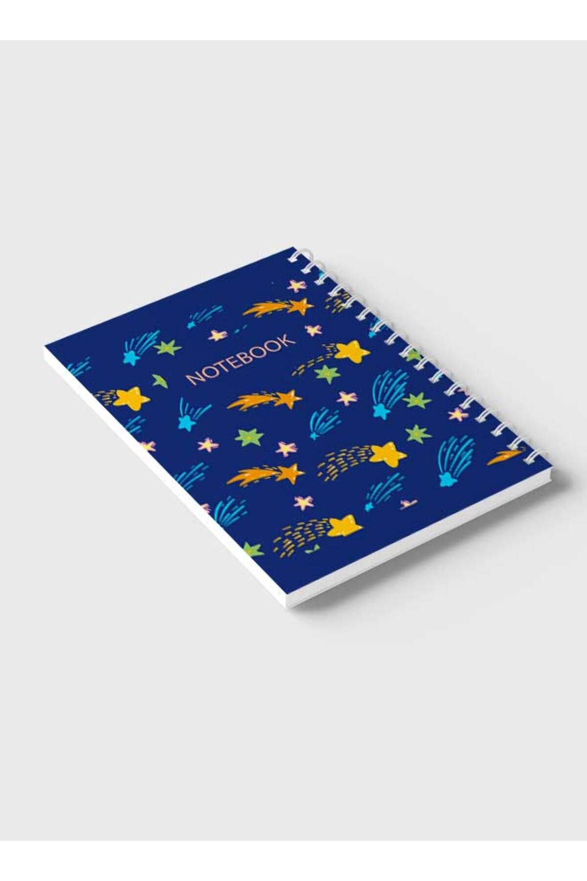 LOWHA-Spiral Notebook with Front and Back Hard Covers Featuring Boho Stars Design 6