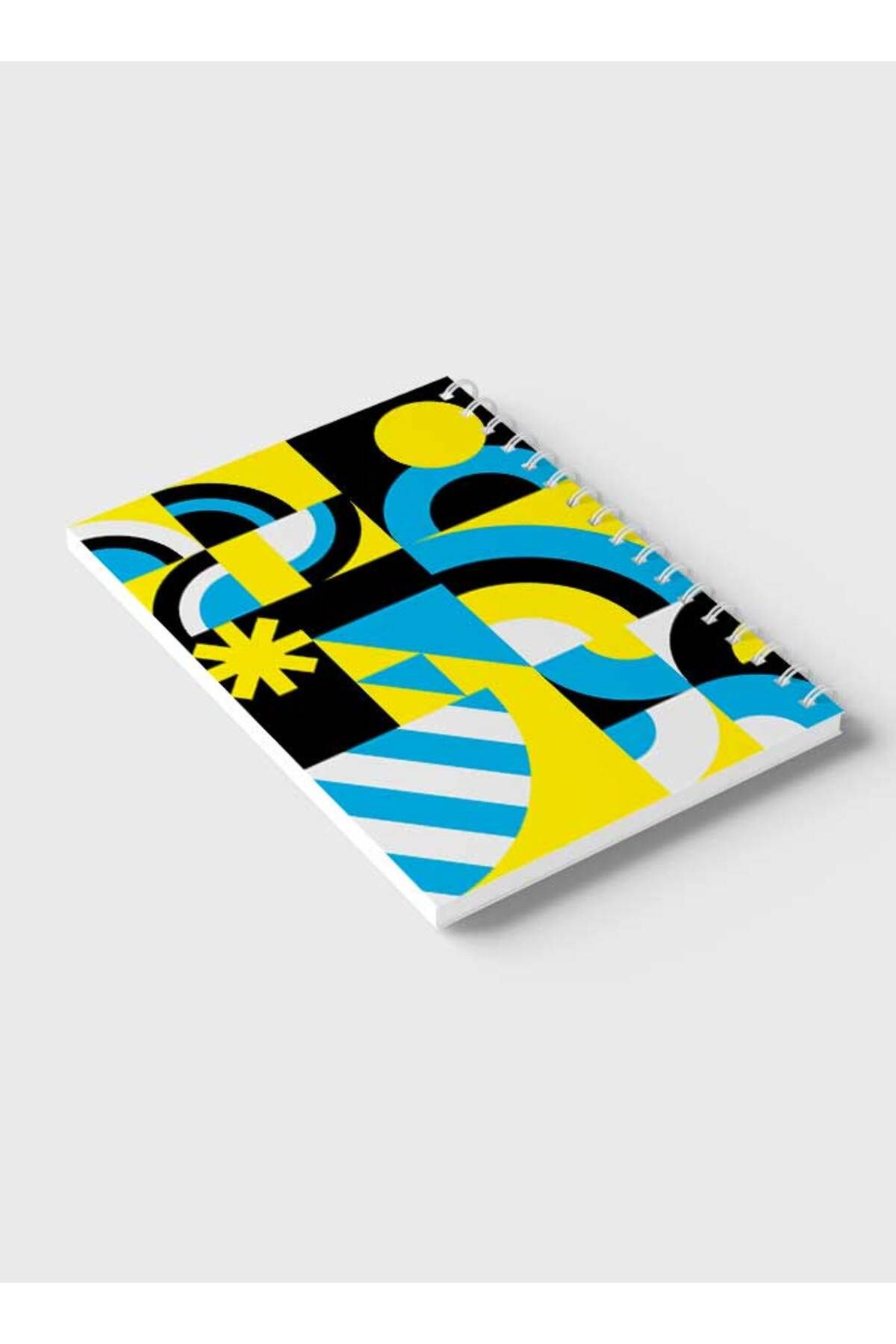 LOWHA-Spiral Notebook with Front and Back Hard Covers Featuring Graphic Geometric Circles Design 6