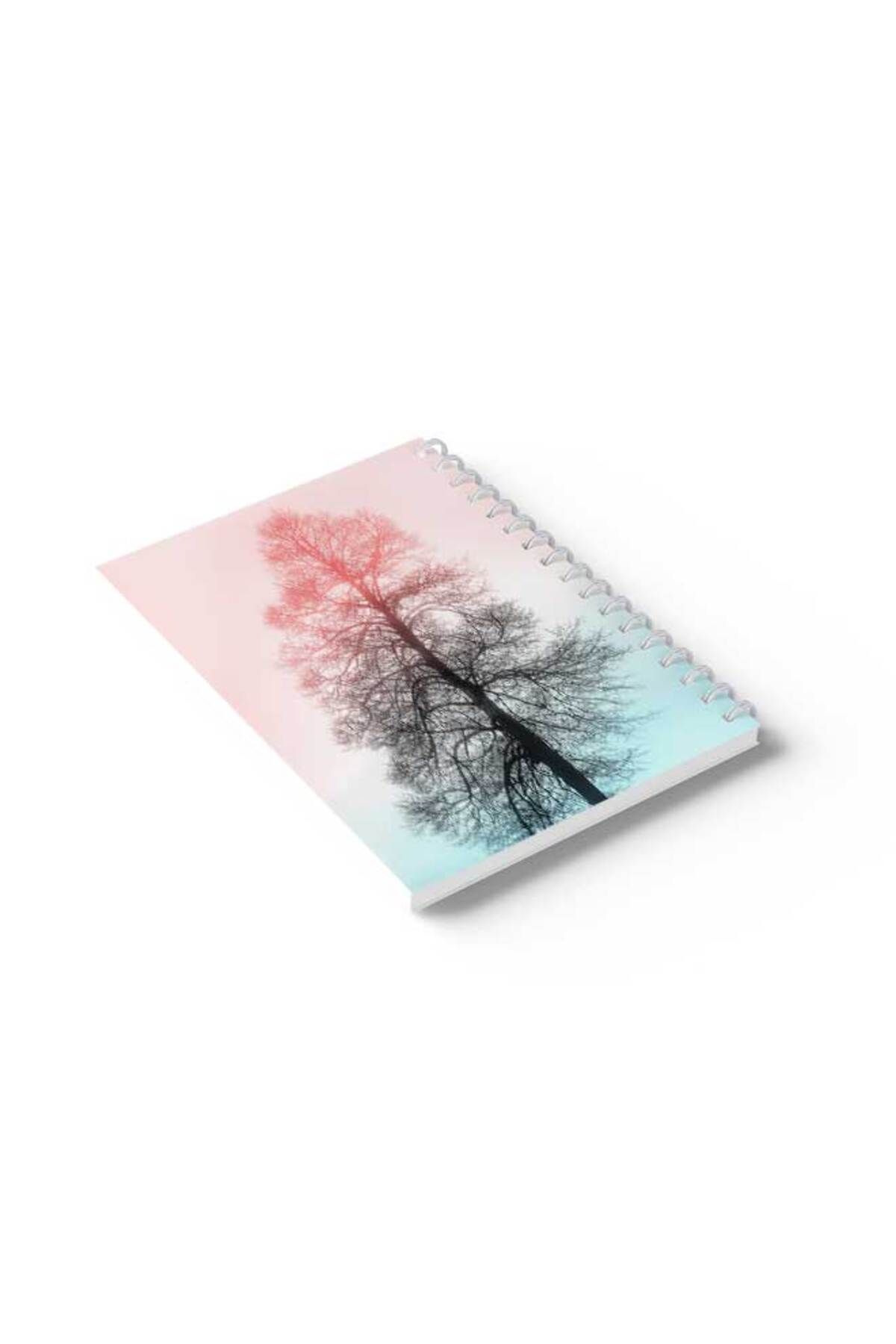 LOWHA-Spiral Notebook with Front and Back Hard Covers Featuring Tree Design 6