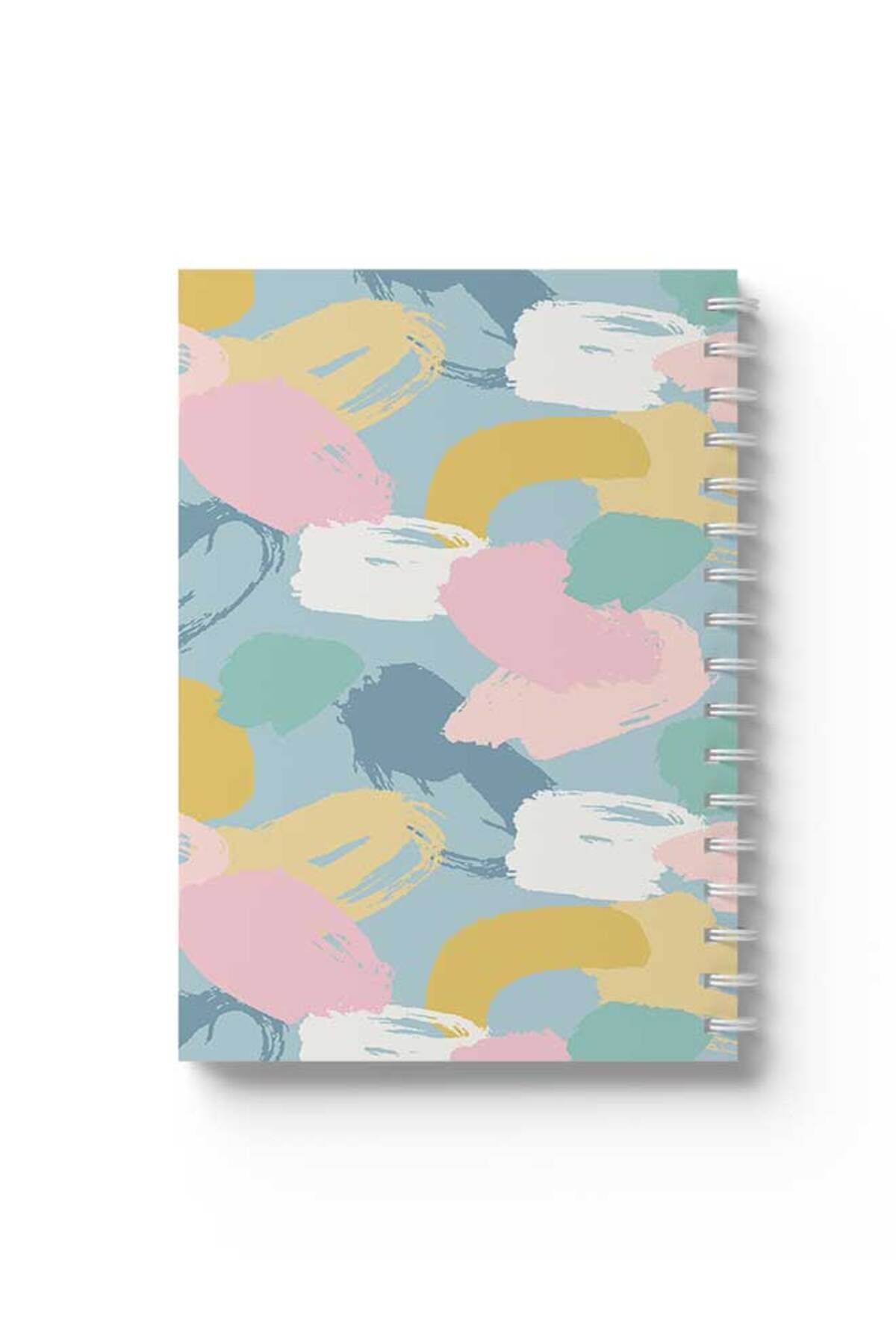 LOWHA-Spiral Notebook with Front and Back Hard Covers Featuring Colourful Spots Design 1