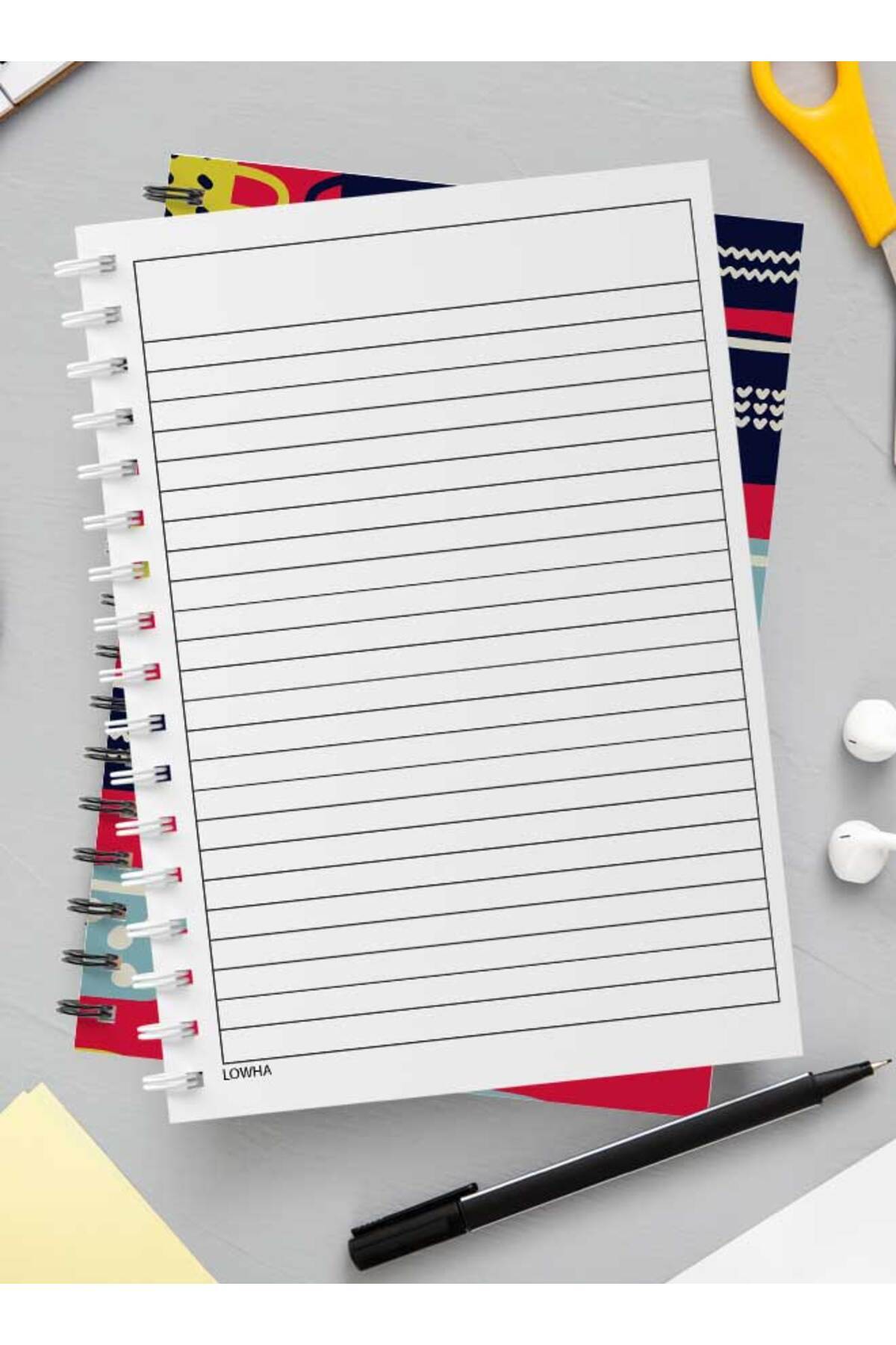 LOWHA-Spiral Notebook with Front and Back Hard Covers Featuring Rustic Style Mug Design 3