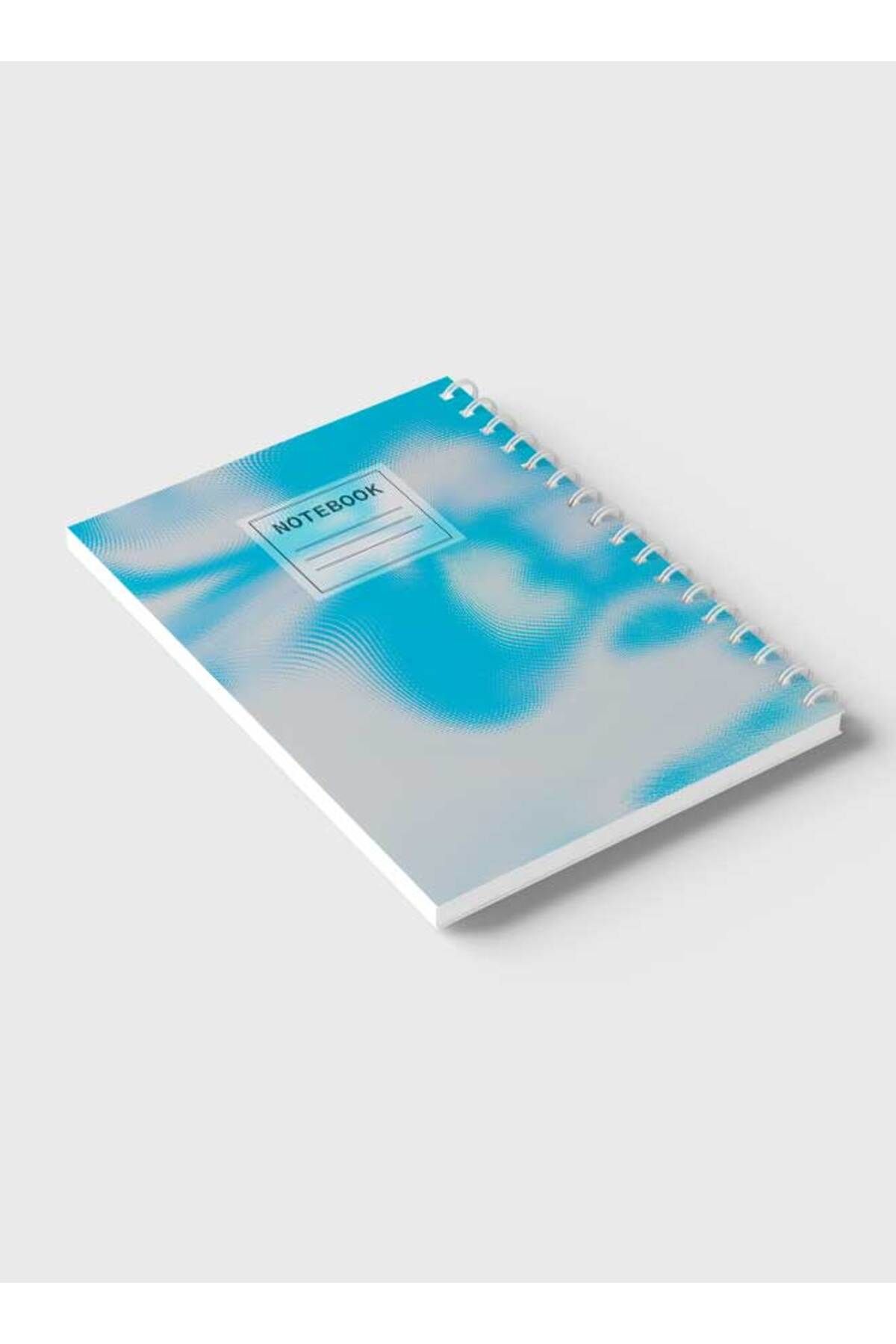 LOWHA-Spiral Notebook with Front and Back Hard Covers Featuring Abstract Blue Texture Design 6