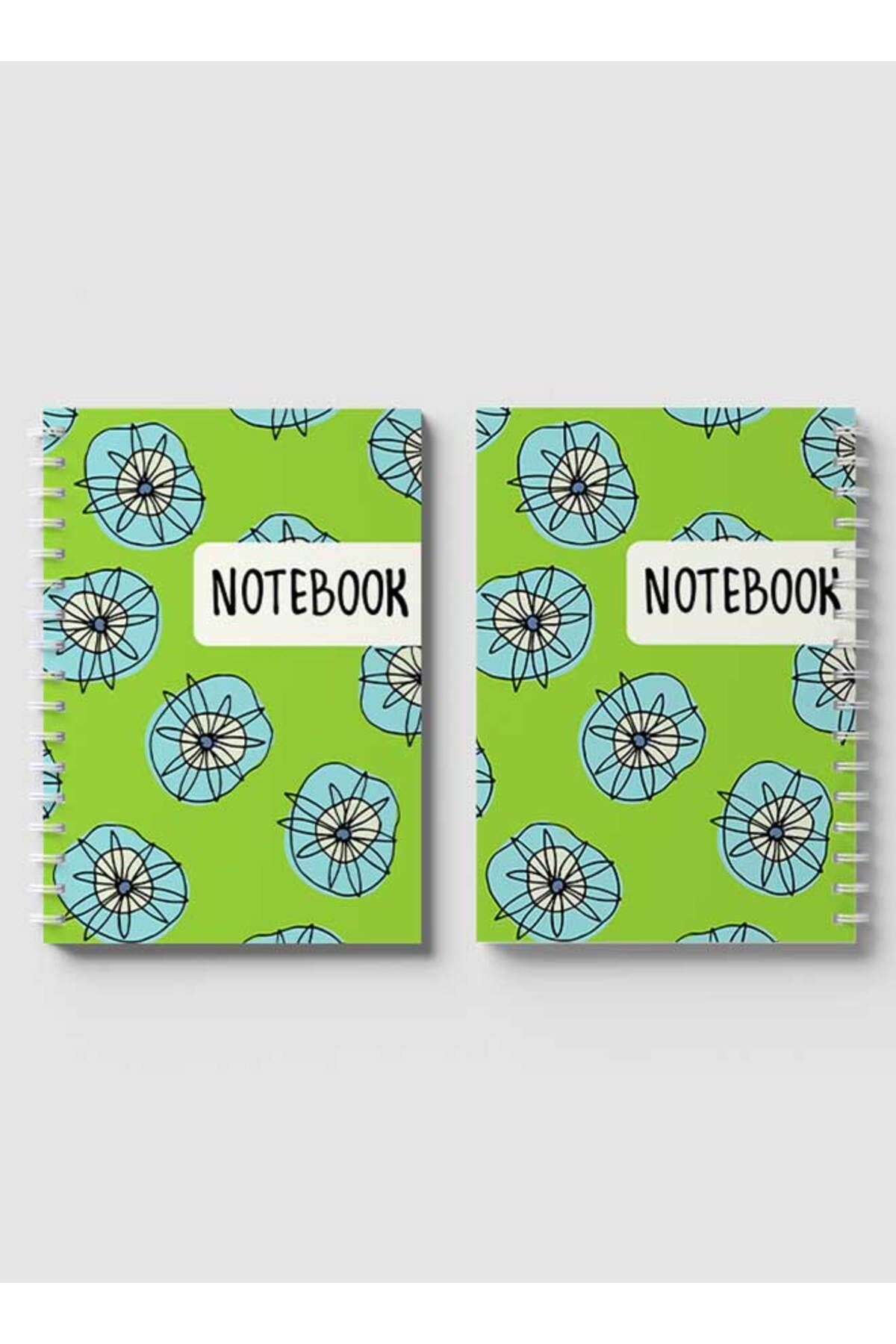 LOWHA-Spiral Notebook with Front and Back Hard Covers Featuring Notebook Hippie Flowers Design 4